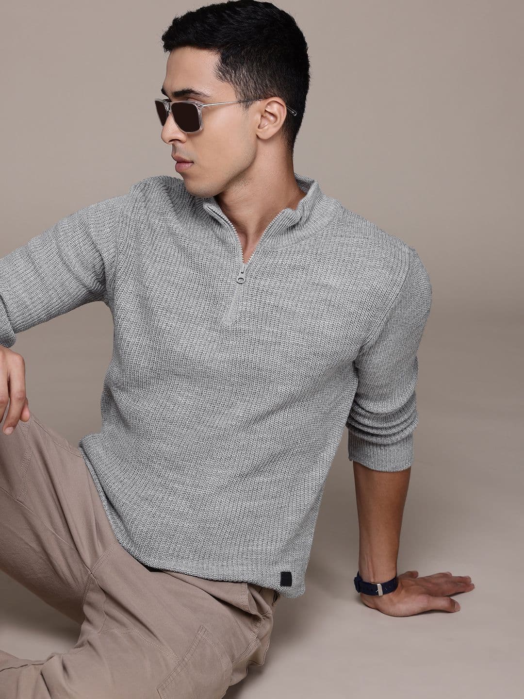 The Roadster Lifestyle Co. Mock Collar Ribbed Sweater - view 1