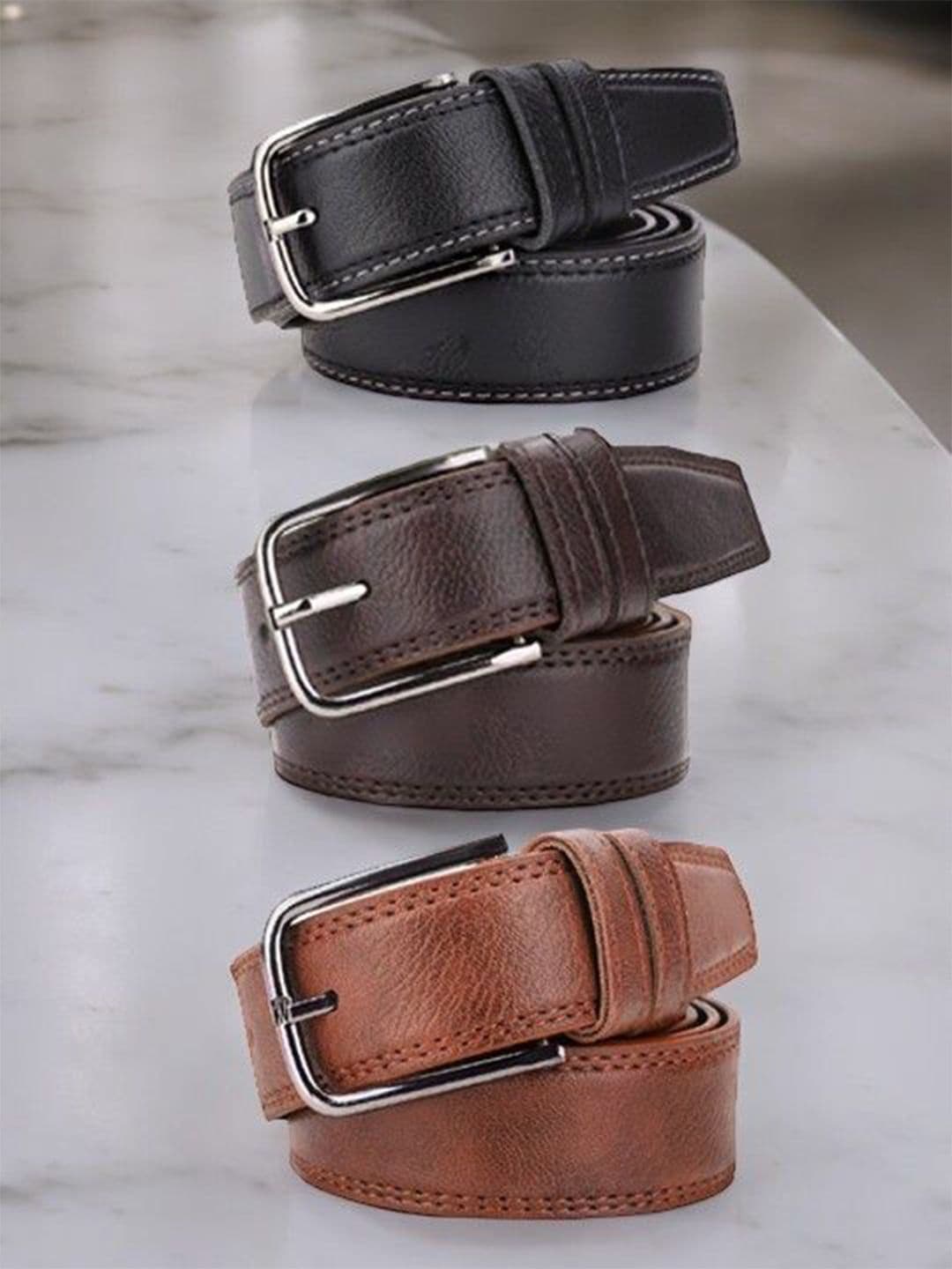 The Roadster Lifestyle Co Men Set Of 3 Belts