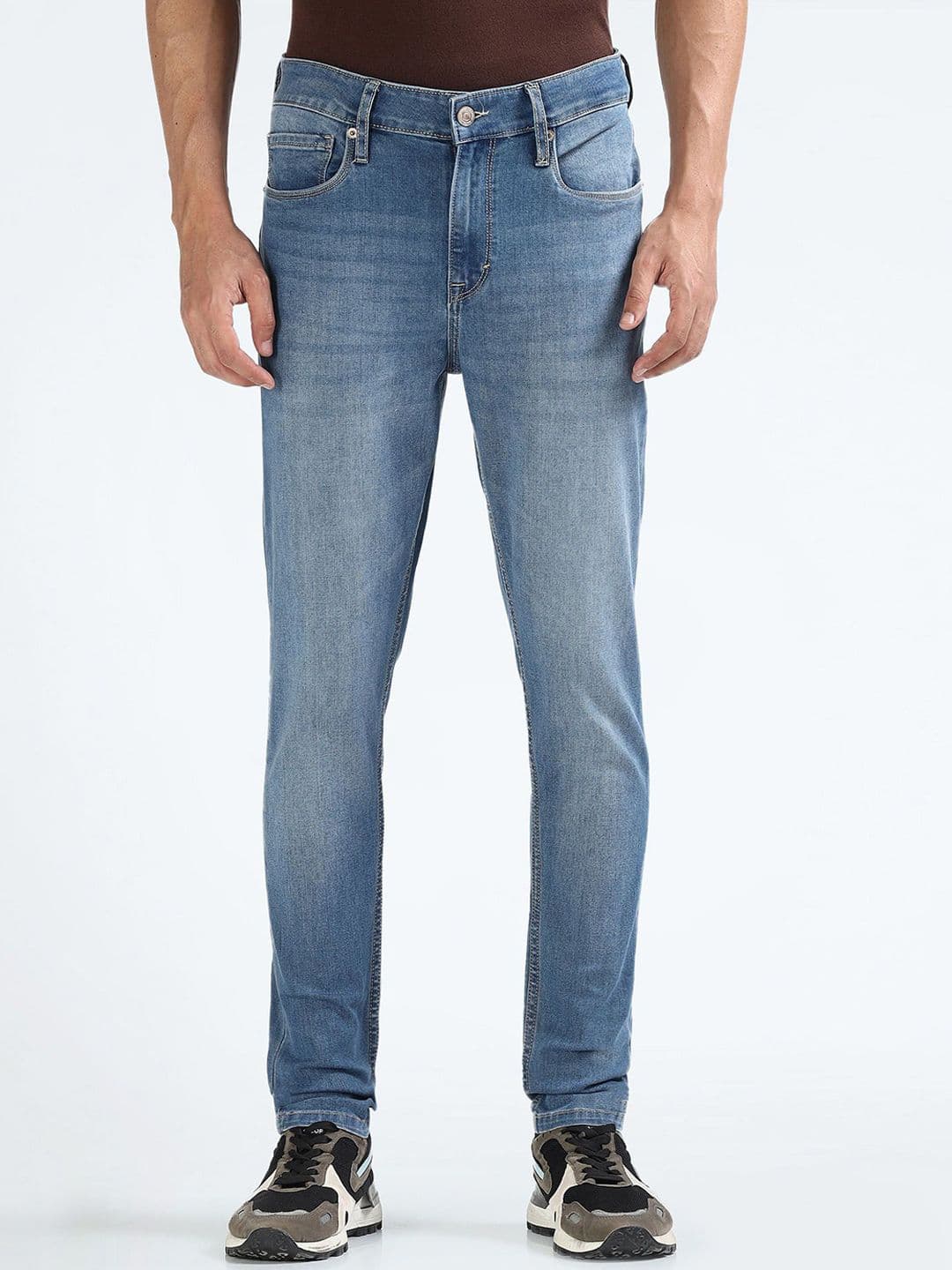 Flying Machine Men Skinny Fit Mid-Rise Clean Look Light Fade Cotton Stretchable Jeans - view 1
