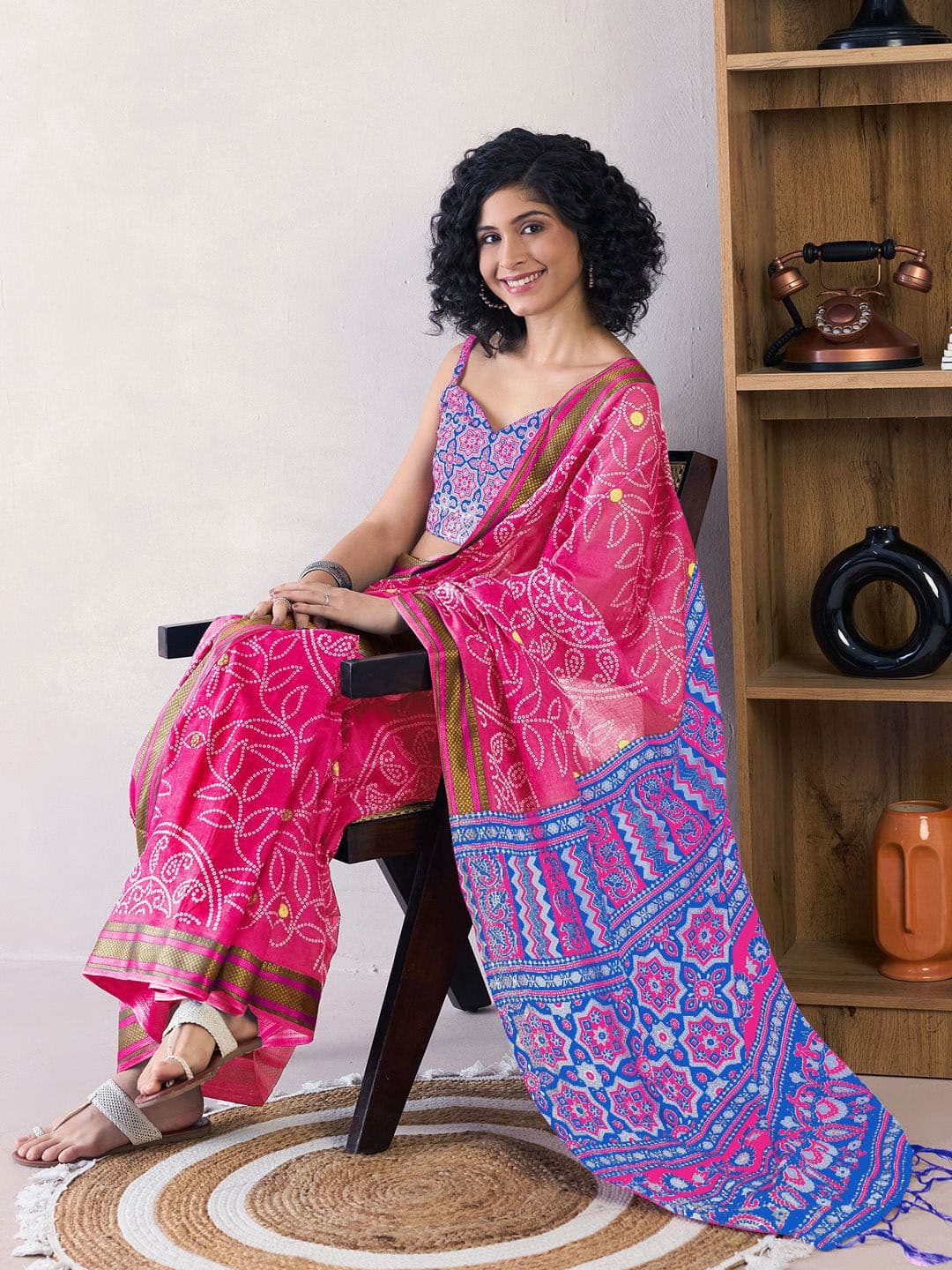 Saree mall Bandhani Ready to Wear Saree With Blouse Piece - view 1