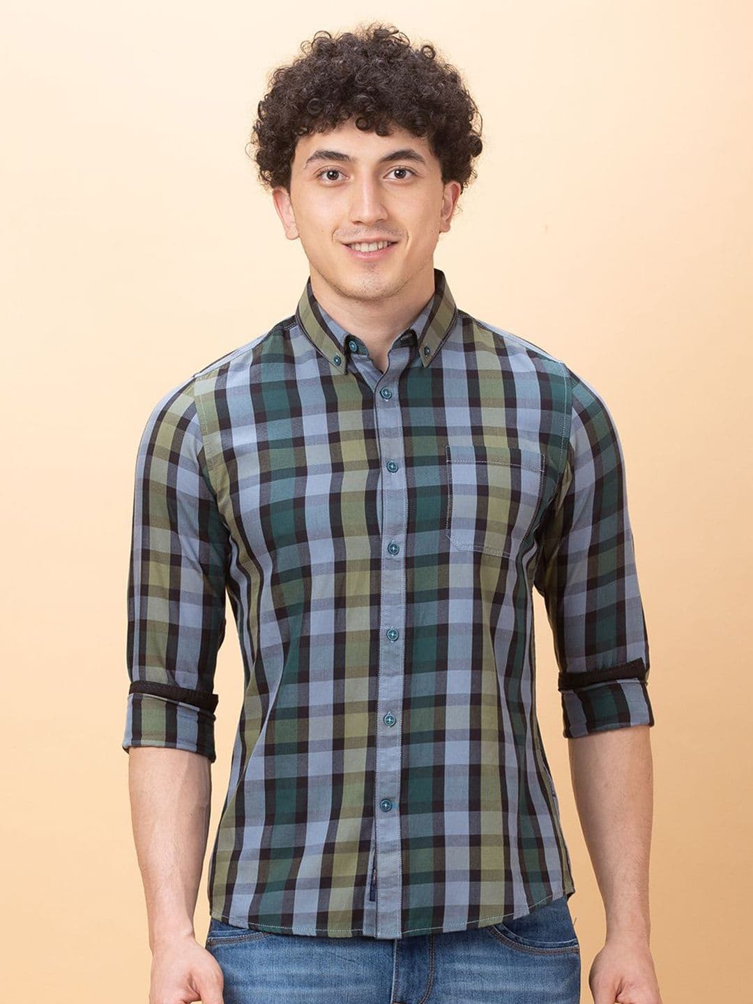 Being Human Men Slim Fit Opaque Checked Casual Shirt - view 1