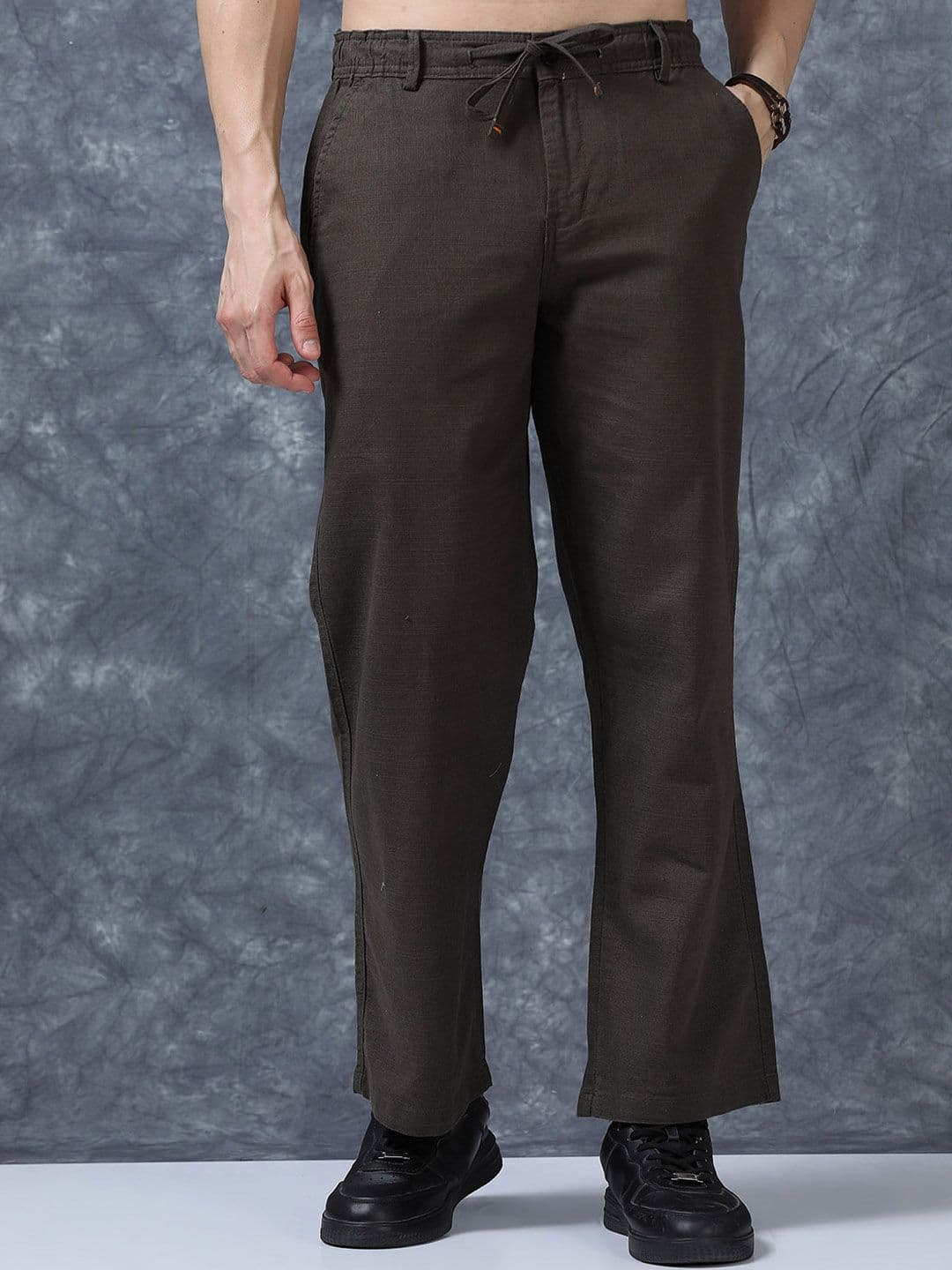 The Roadster Lifestyle Co Linen Relaxed-Fit Regular Trousers - view 1