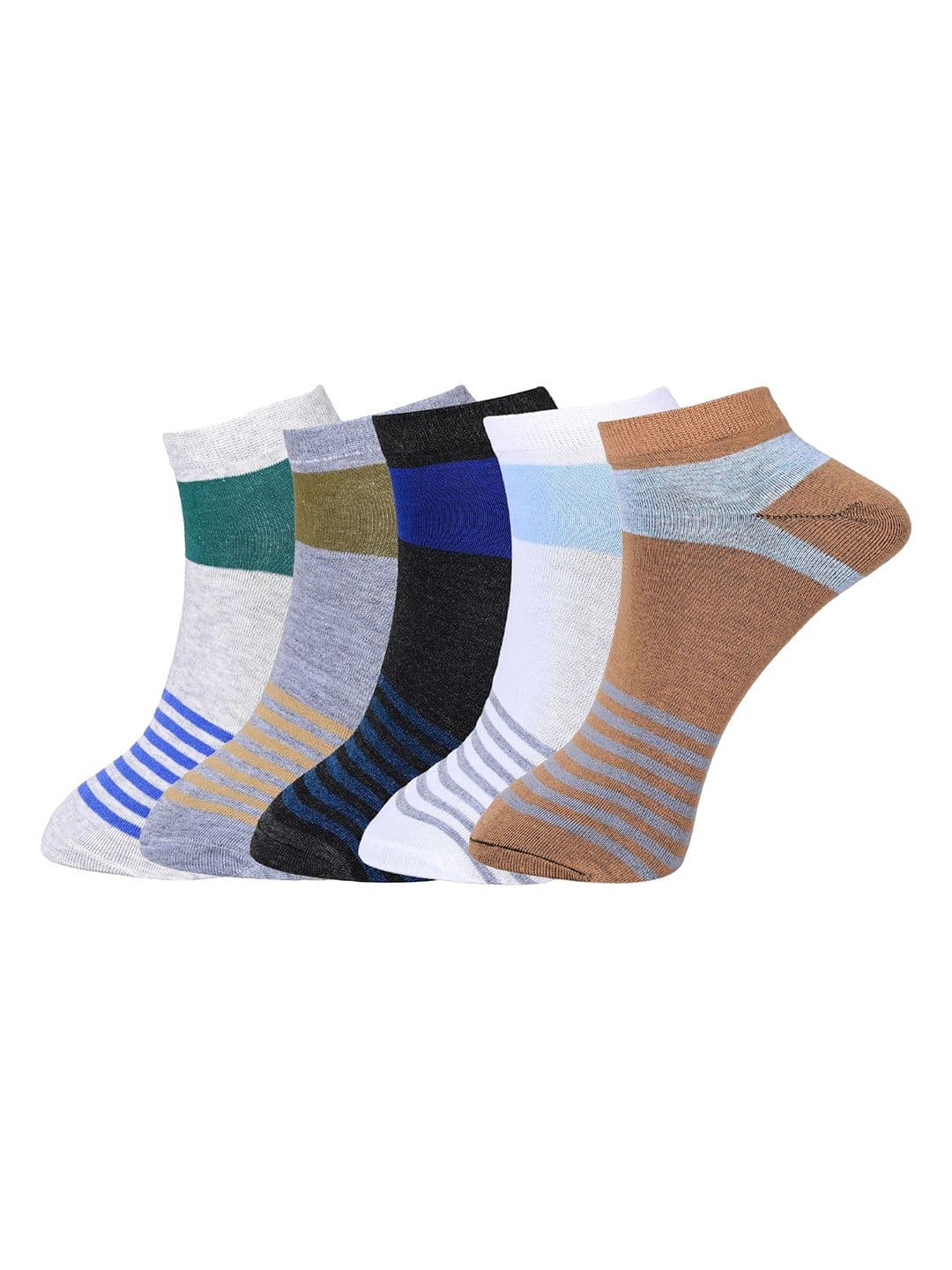 BAESD Bodycare Pack Of 5 Striped Ankle-Length Socks - view 1