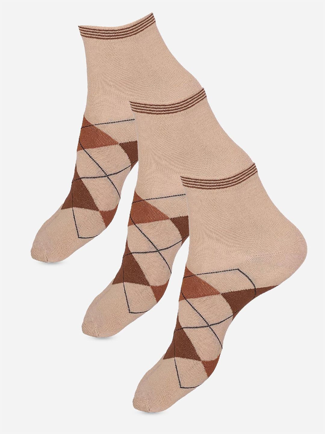 Bodycare Men Pack Of 3 Printed Cotton Ankle-Length Socks - view 1