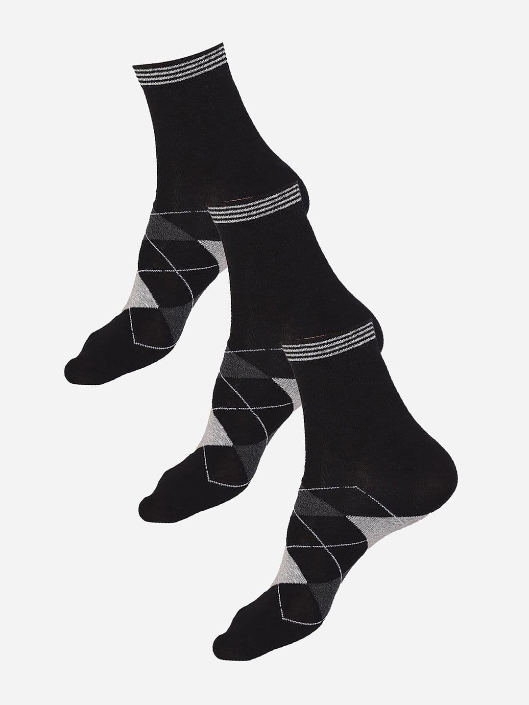 Bodycare Men Pack Of 3 Colorblocked Cotton Ankle-Length Socks - view 1