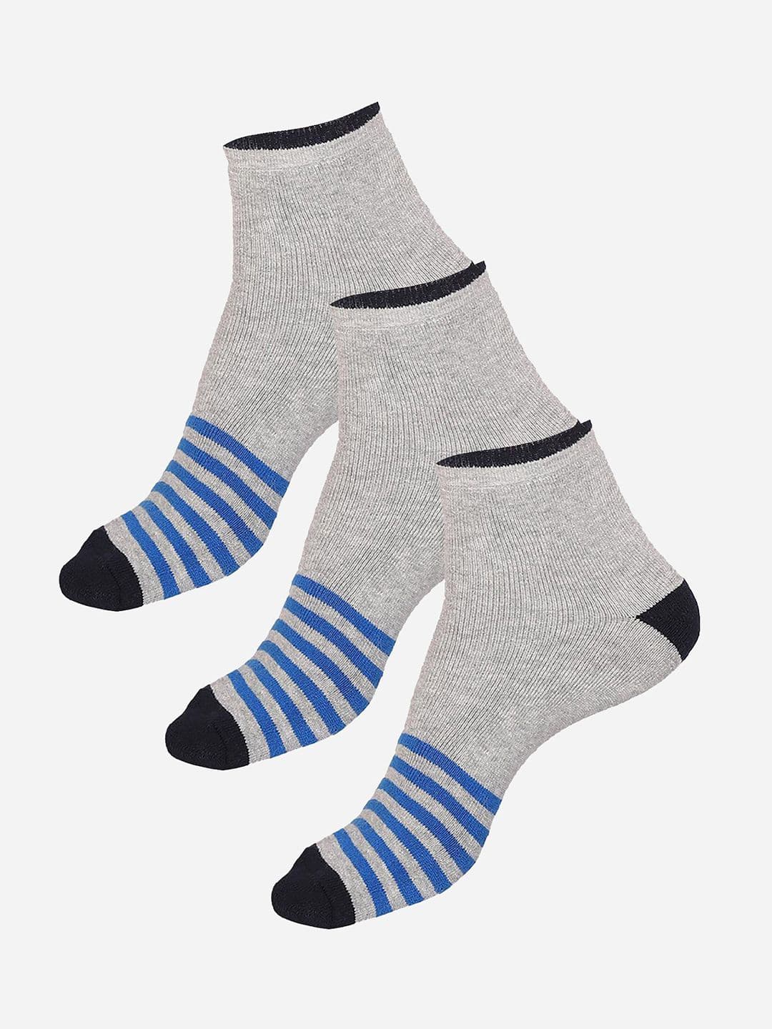 Bodycare Men Pack Of 3 Striped Ankle-Length Socks - view 1