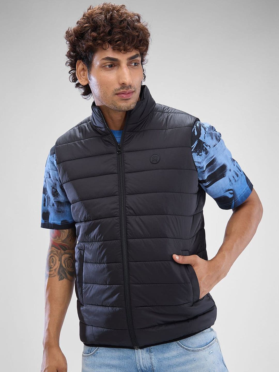 SPYKAR Men Sleeveless Regular Fit Padded Jacket - view 1