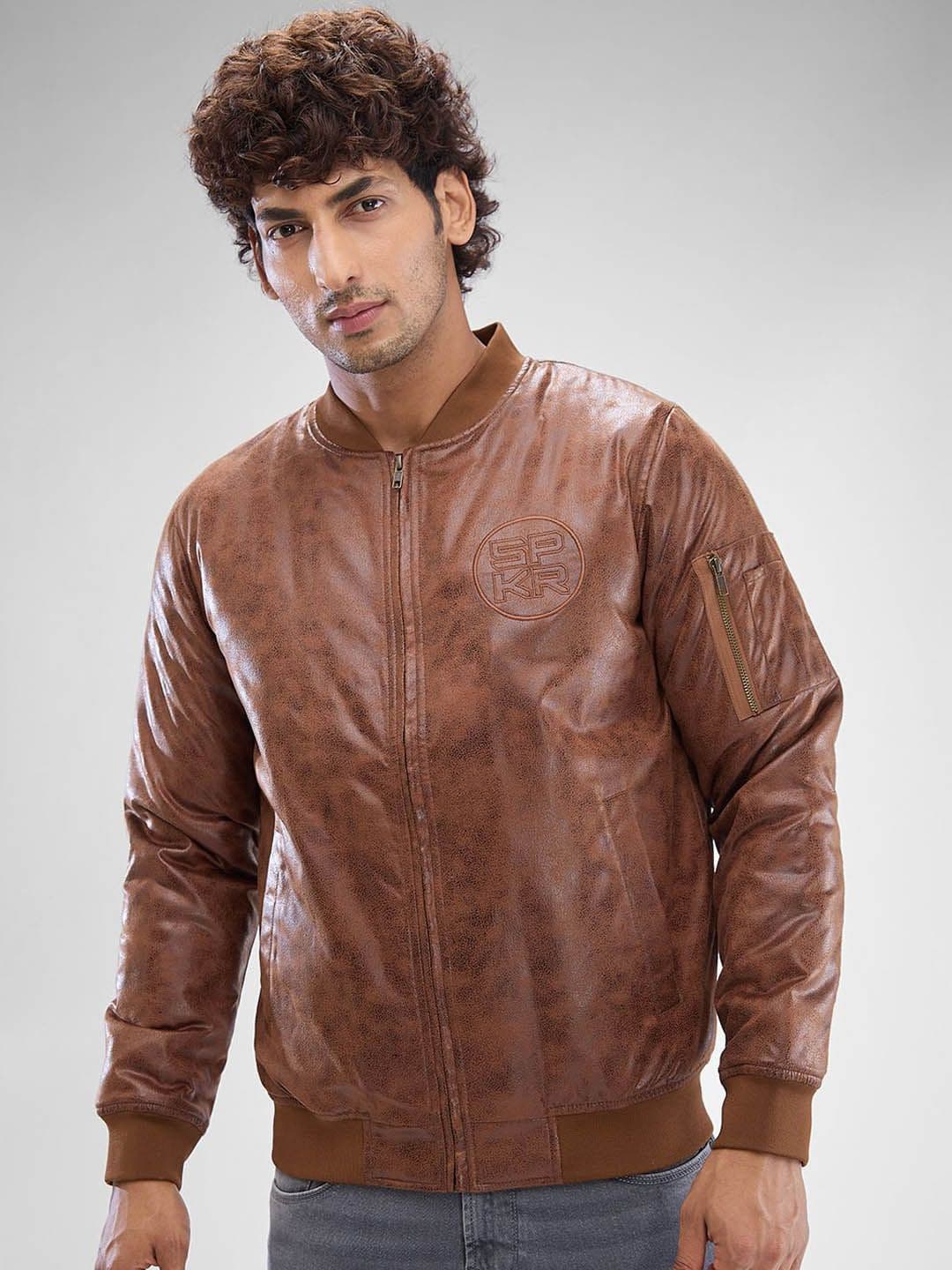 SPYKAR Men Printed Full Sleeve Regular Fit Biker Jacket - view 1