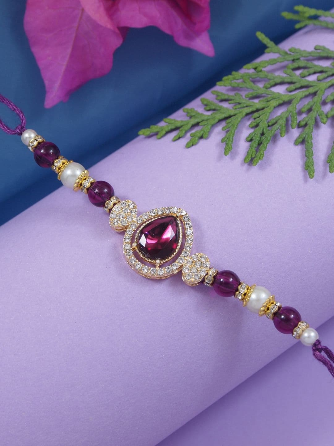 I Jewels Designer Kundan & Pearl Bhaiya Rakhi