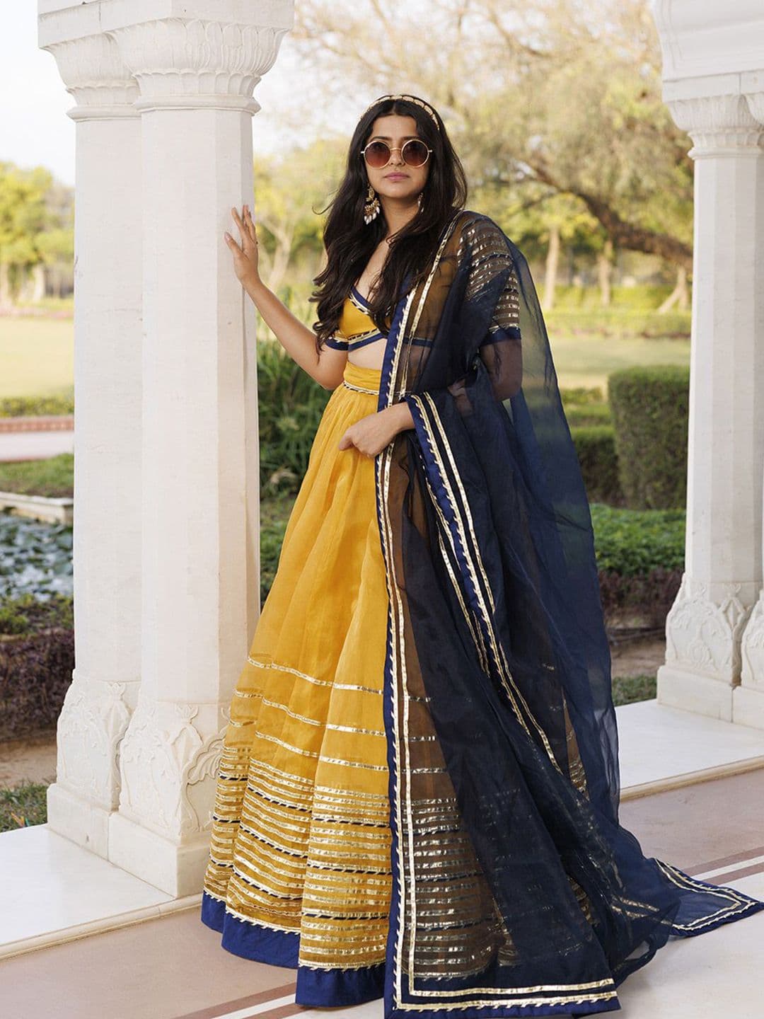 Ragavi Embellished Gotta Patti Organza Ready to Wear Lehenga & Blouse With Dupatta - view 1