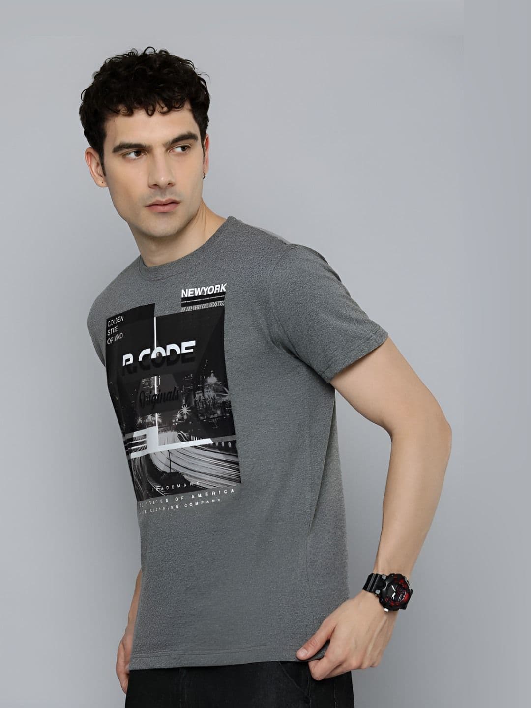 R.Code by The Roadster Life Co. Men Printed T-shirt - view 1