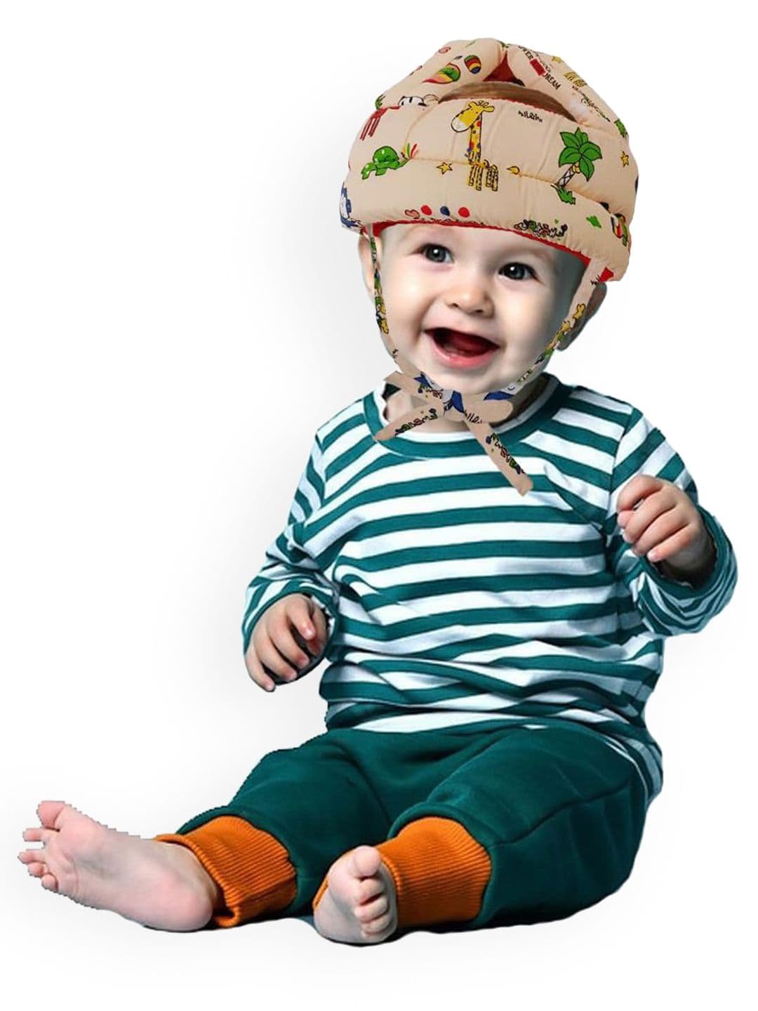 NeonateCare Kids Giraffe Printed Cushioned Adjustable Safety Helmet