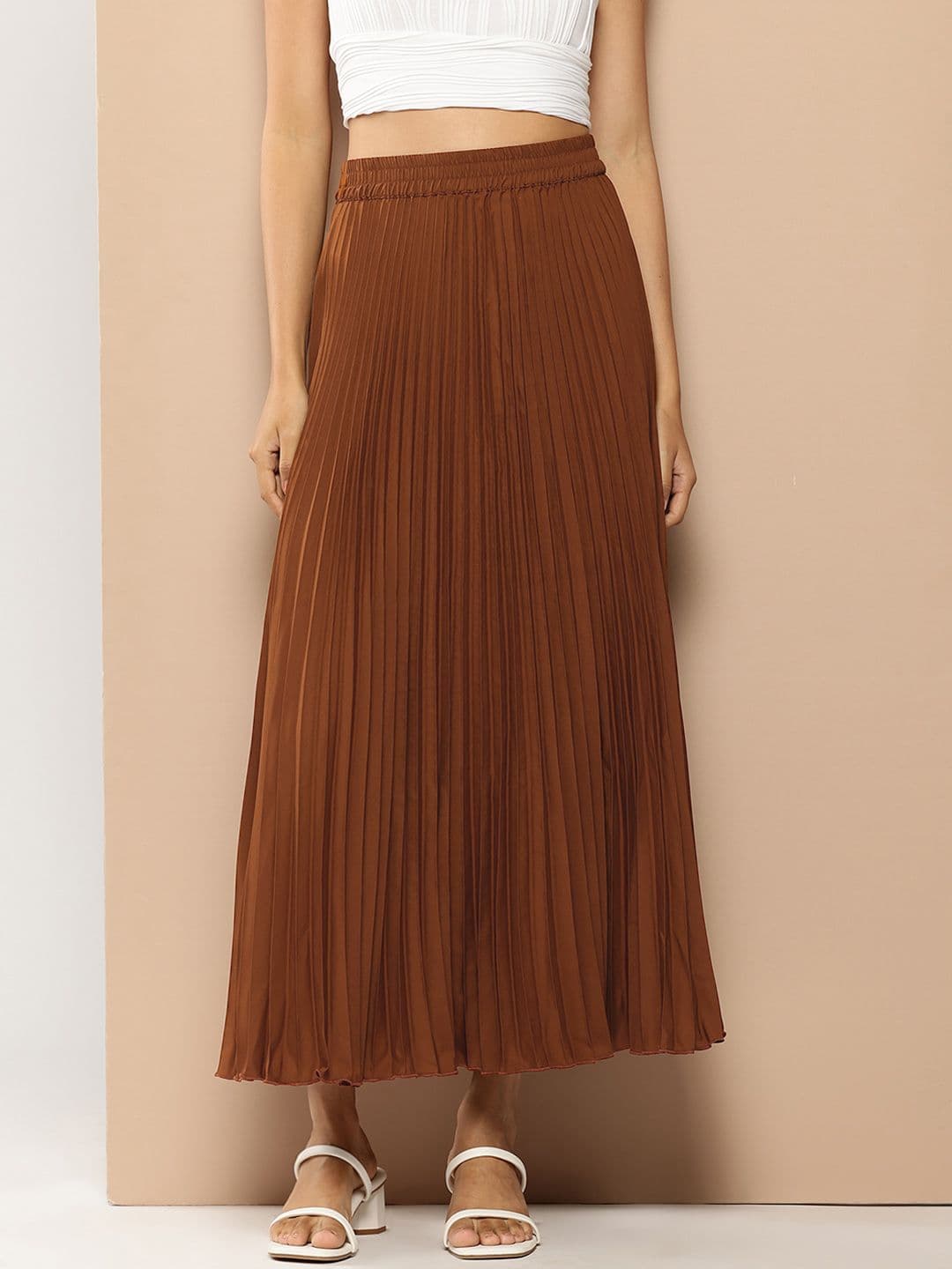 Chemistry Accordion Pleated A-line Maxi Skirt - view 1