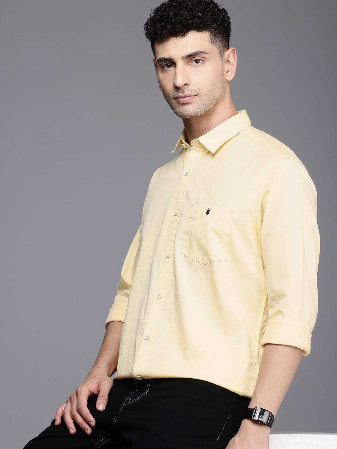 Louis Philippe Jeans Men Slim Fit Over Dyed Soft Handfeel Full Sleeve Casual Shirt - view 1