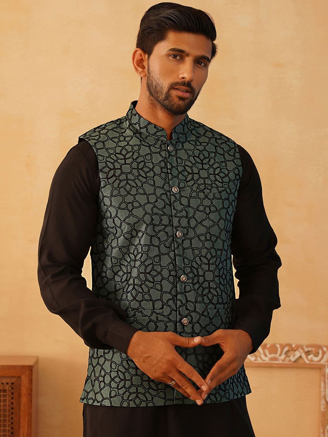 Jompers Men Embroidered Nehru Jacket - view 1