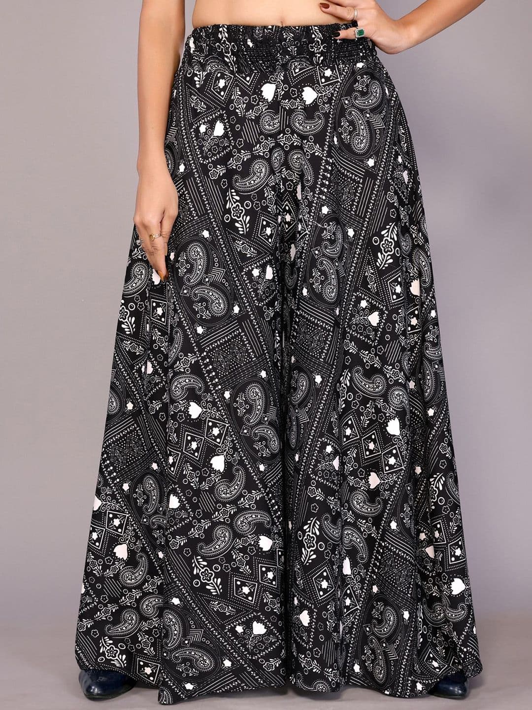 vj fashion Ethnic Motifs Printed Flared Palazzos - view 1