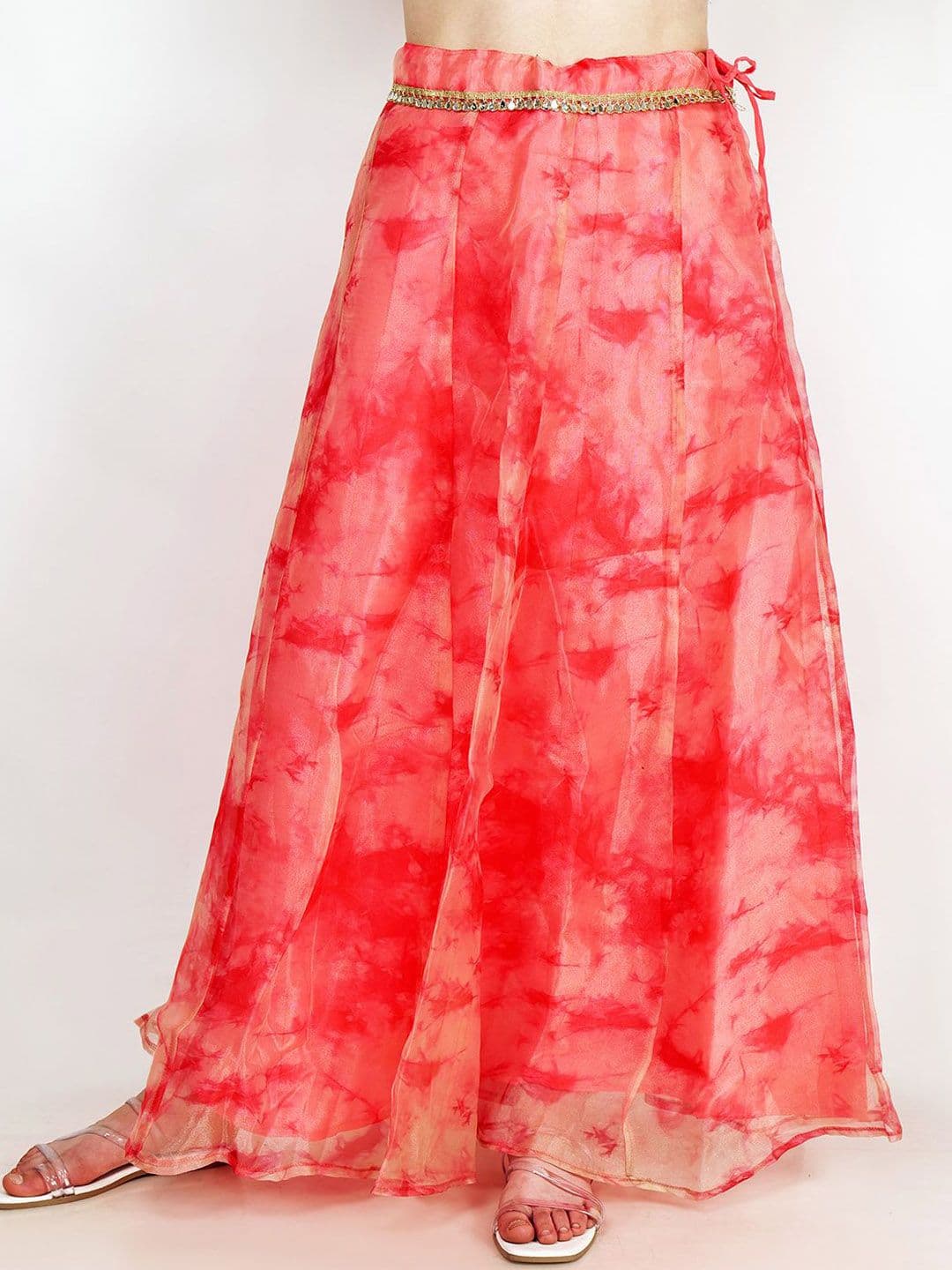 Frolic Rolic Floral Printed Organza Maxi Skirt - view 1