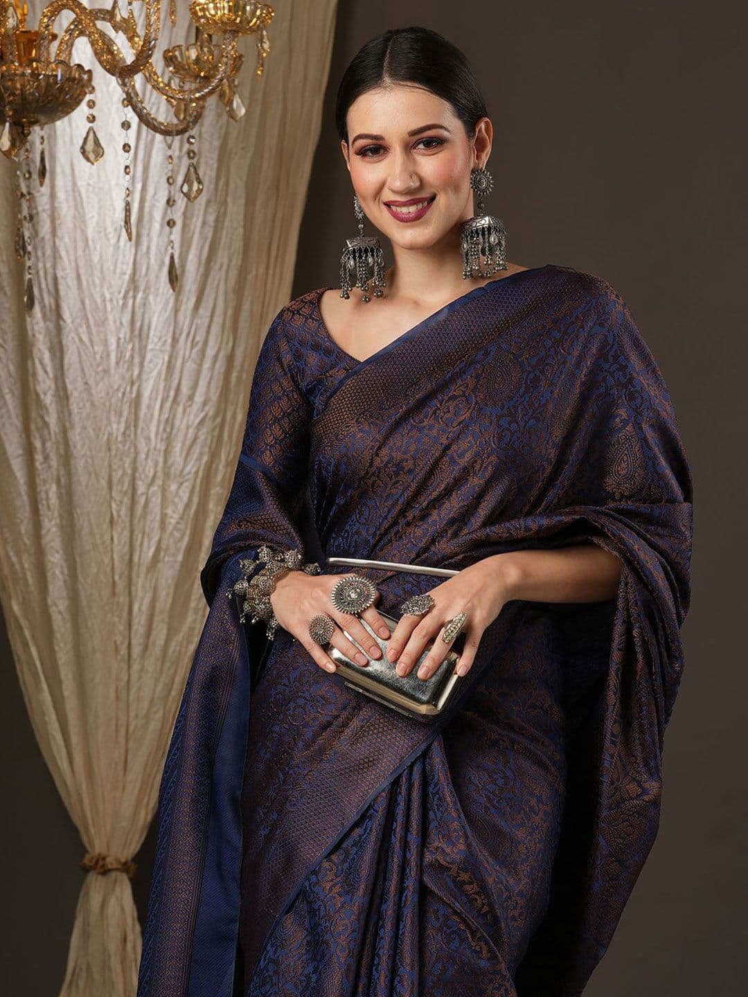Mitera Ethnic Motifs Zari Woven Banarasi Saree - view 1