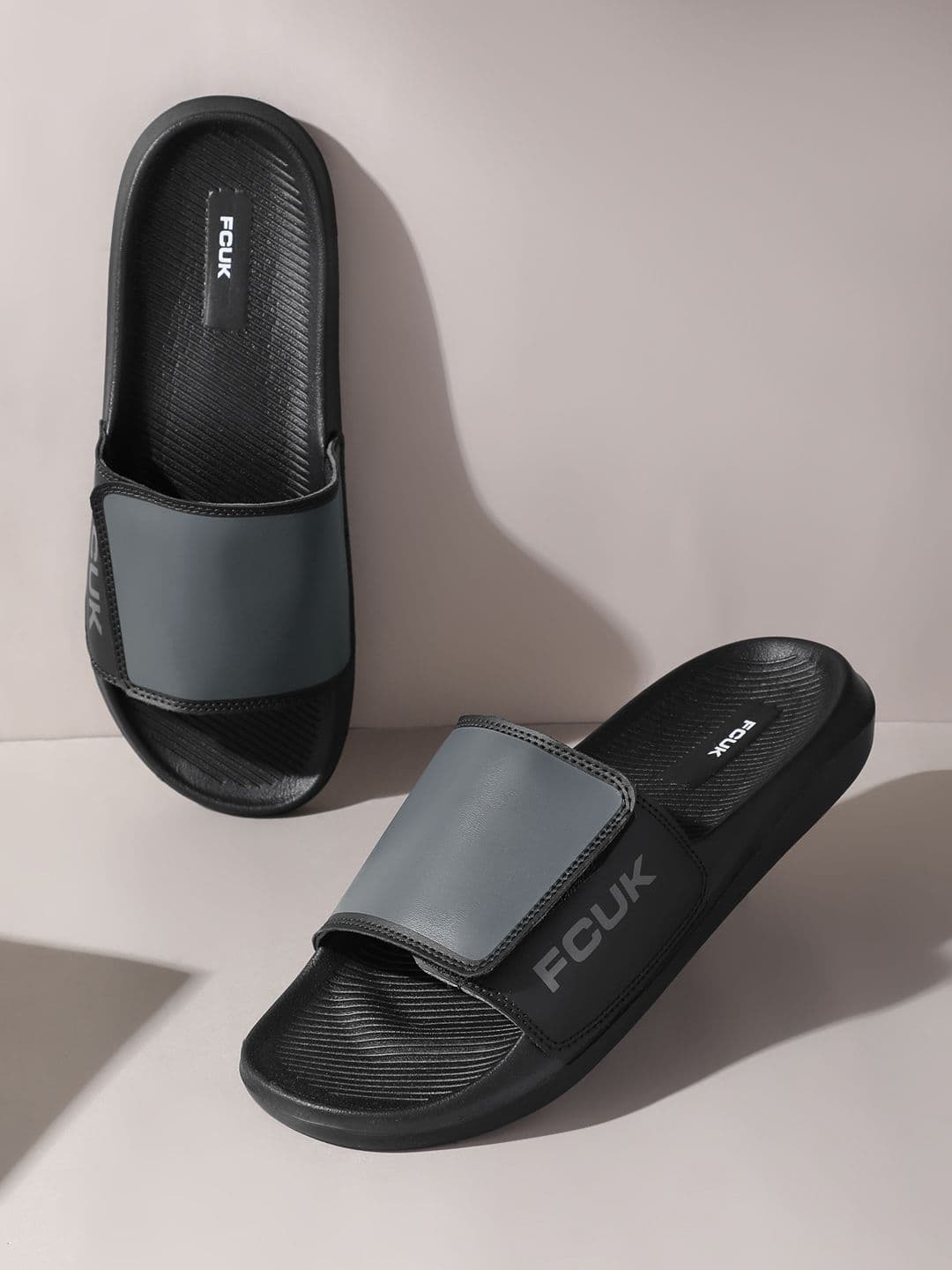 FCUK Men Sliders with Brand Logo Detail - view 1