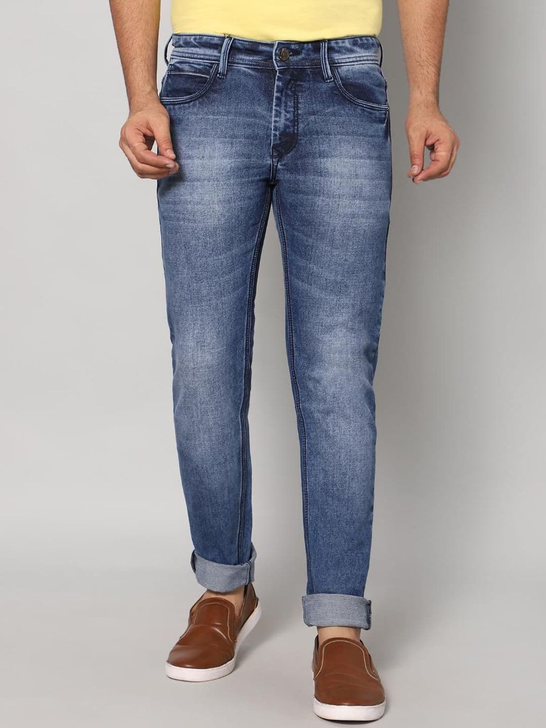 RJ Denim Men Slim Fit Mid-Rise Heavy Fade Stretchable Jeans - view 1