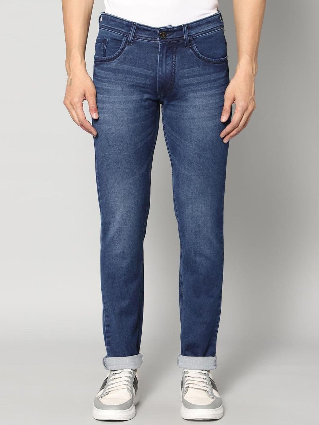 RJ Denim Men Slim Fit Heavy Fade Stretchable Jeans - view 1