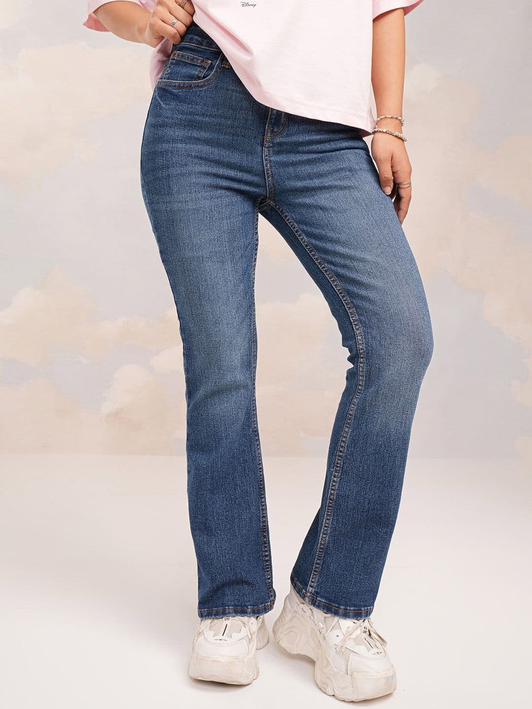 Tokyo Talkies Women Bootcut Light Fade Stretchable Jeans - view 1
