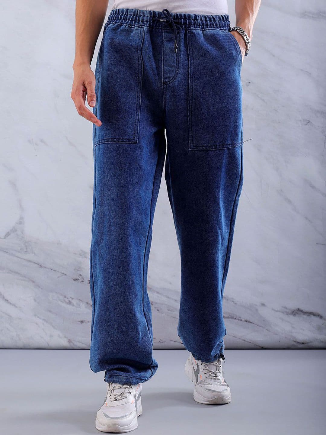 The Indian Garage Co Men Mid-Rise Relaxed Fit Drawstring Slash Knee Jeans - view 1