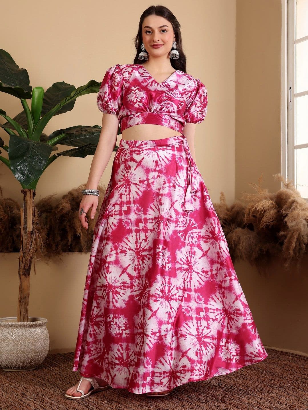 Frolic Rolic Tie Dye Silk Lehenga & Choli Set - view 1