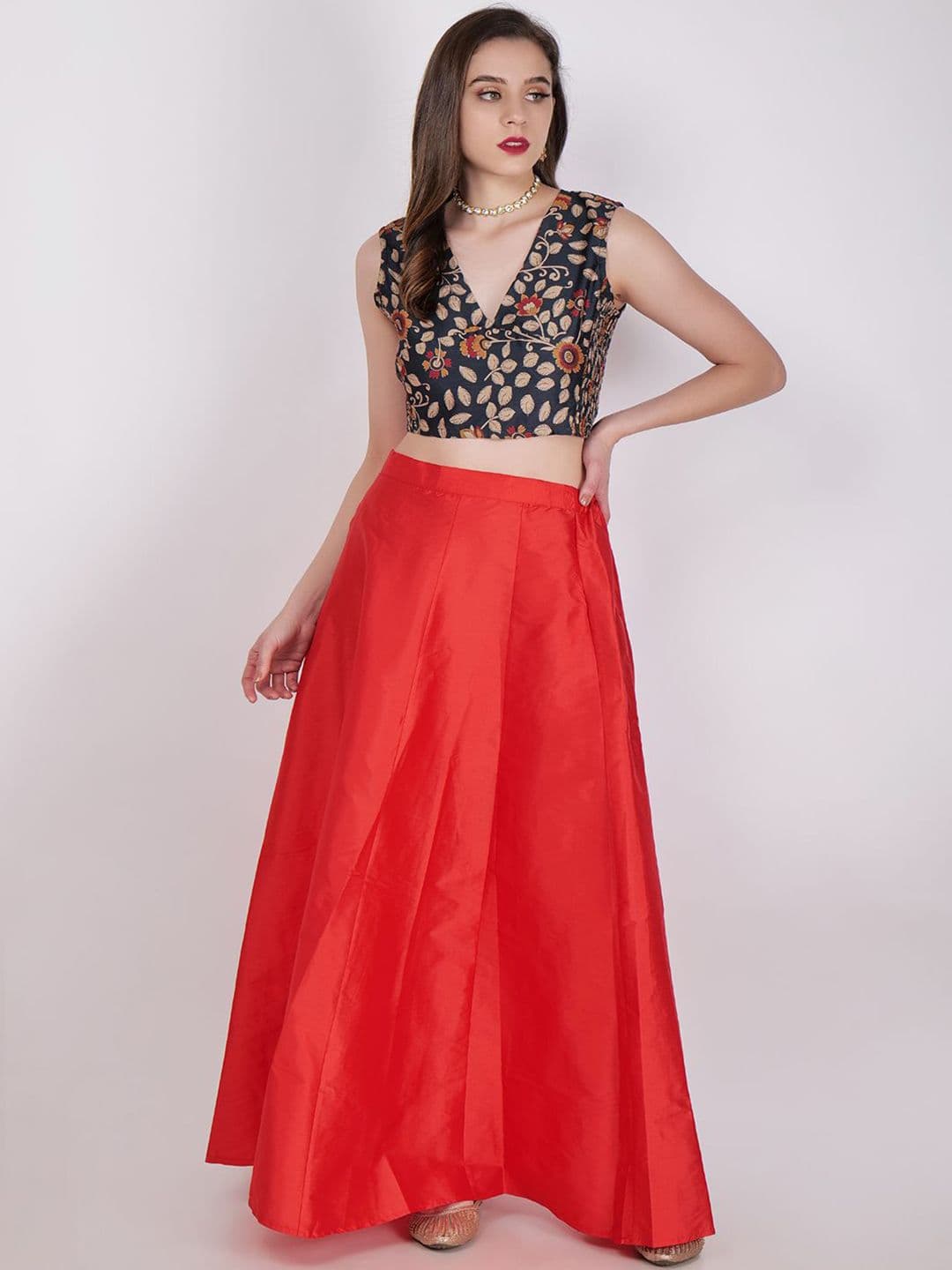 Frolic Rolic Net Skirt & Printed Silk Blouse Set - view 1