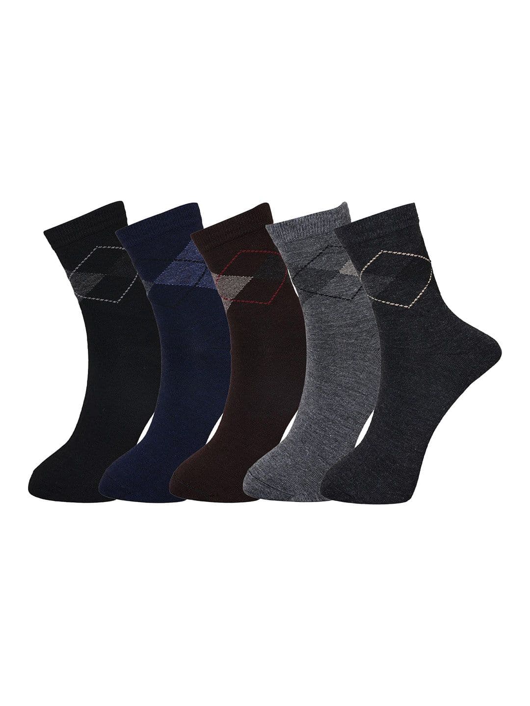 BAESD Pack Of 5 Men Cotton Calf Length Socks - view 1