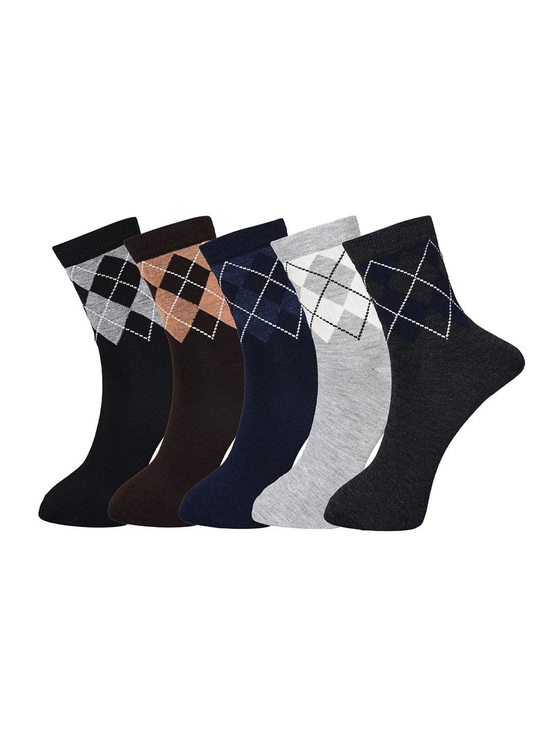 BAESD Pack Of 5 Patterned Cotton Calf-Length Socks - view 1