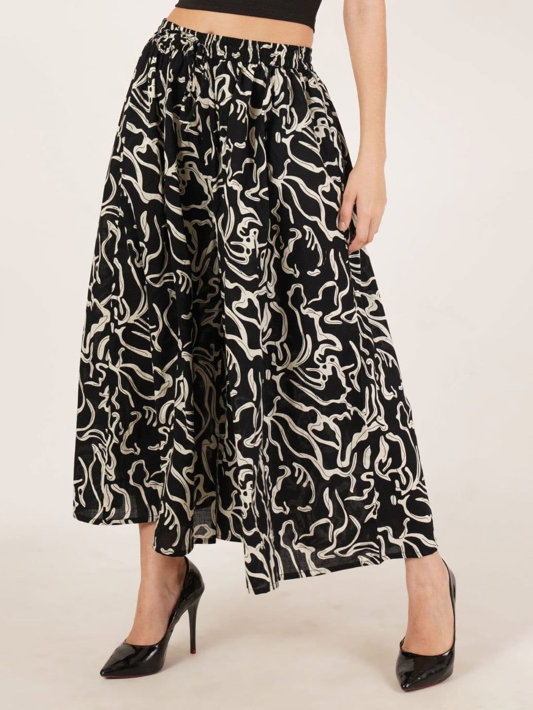 KALINI Women Cotton Printed Flared Palazzos - view 1