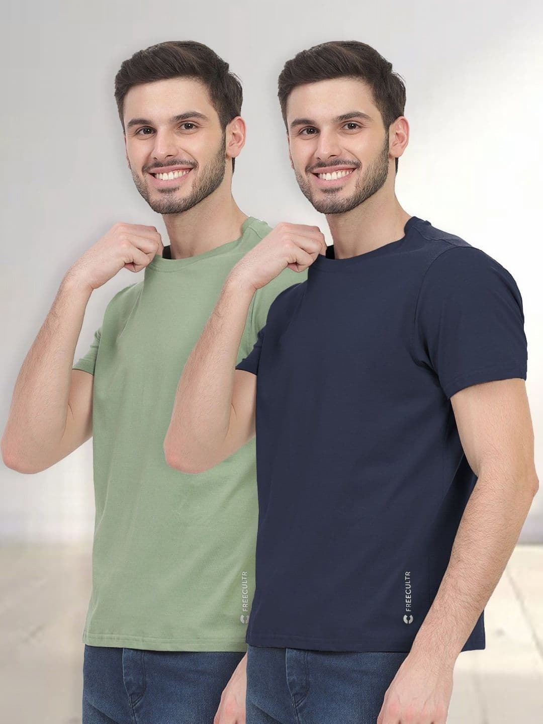 FREECULTR Men Half Sleeve Crew Neck Organic Cotton T-shirts Pack of 2 - view 1