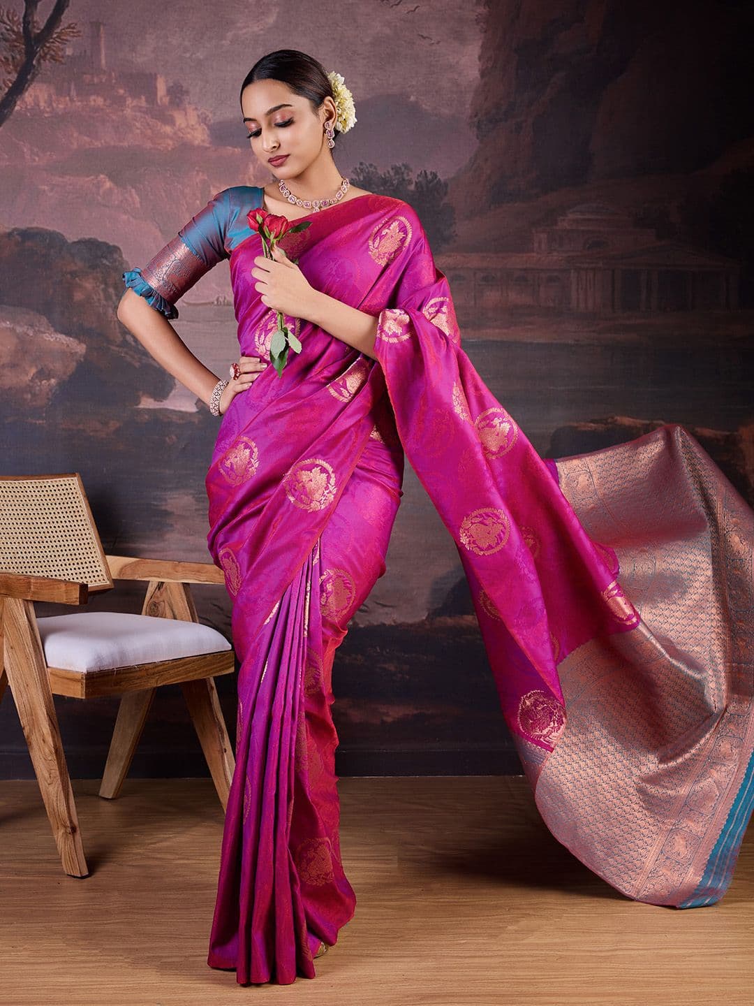 House of Pataudi Woven Design Banarasi Saree - view 1