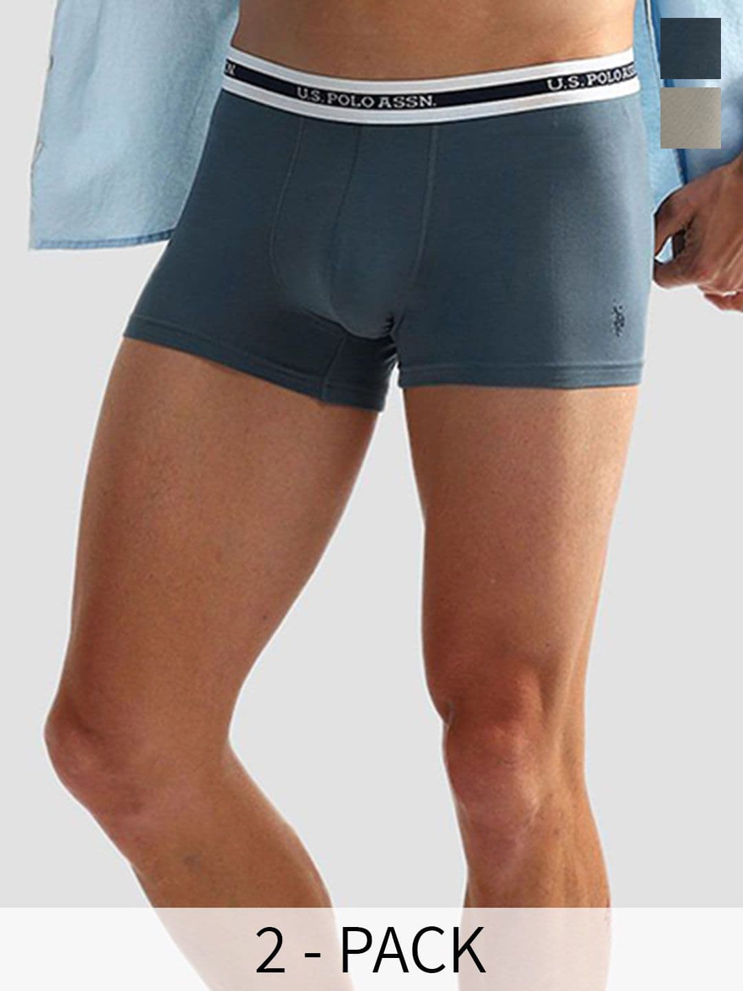 U.S. Polo Assn. Pack of 2 Solid Short-Length Trunks OET09-GG0-P2 - view 1