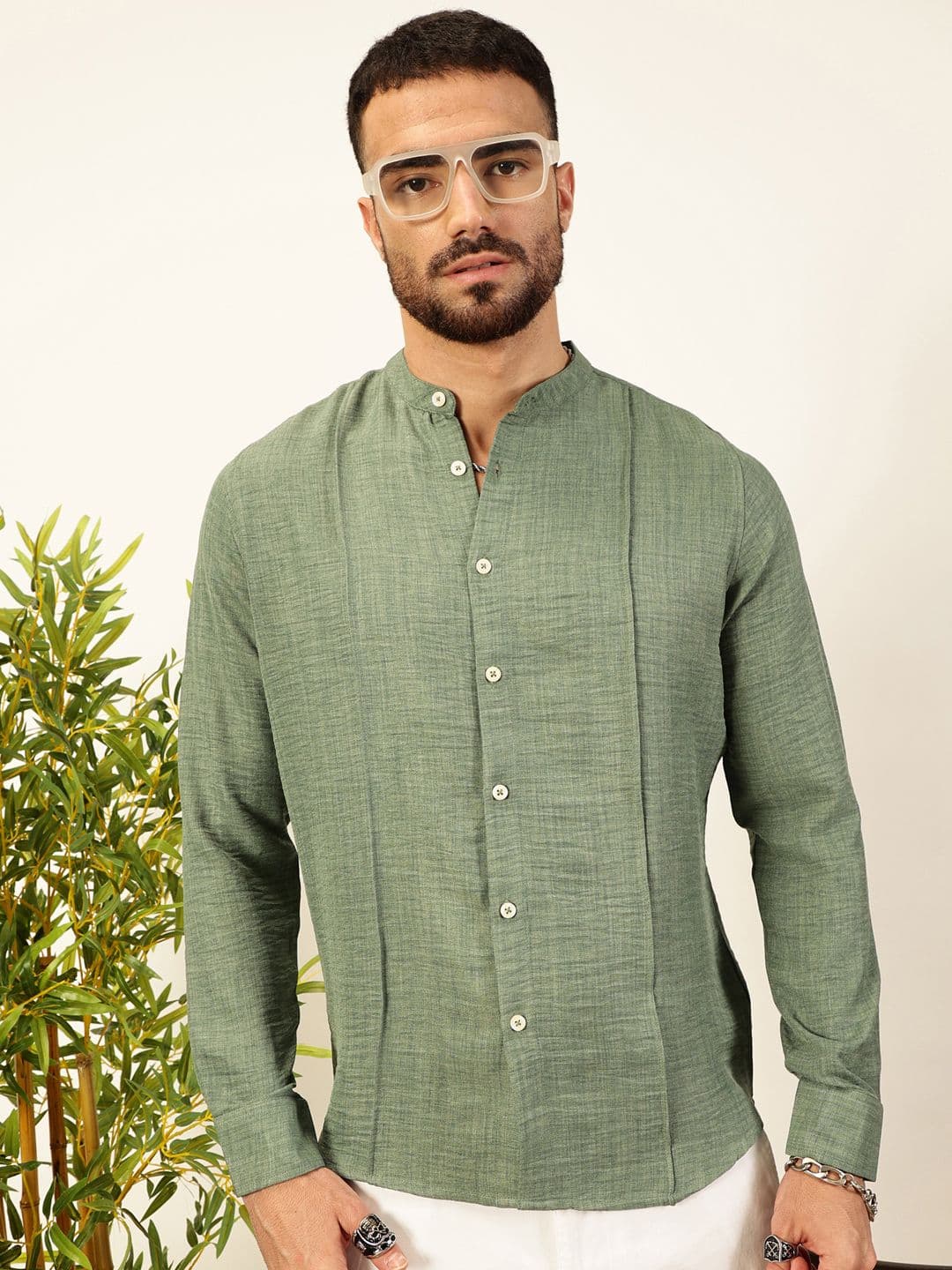 Thomas Scott Men Premium Slim Fit Textured Casual Shirt - view 1