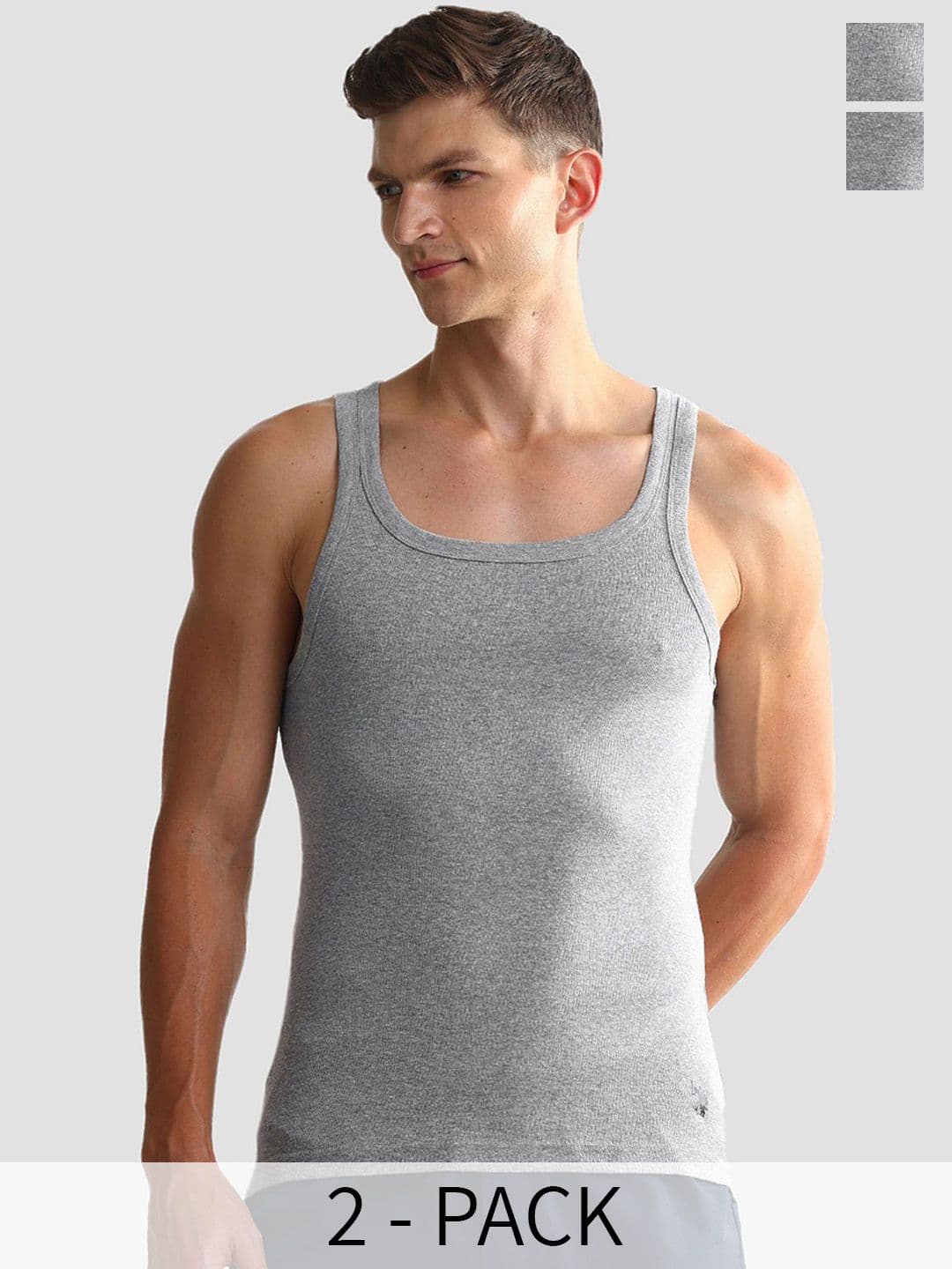 U.S. Polo Assn. Pack Of 2 Men Pure Cotton Basic Vests - view 1