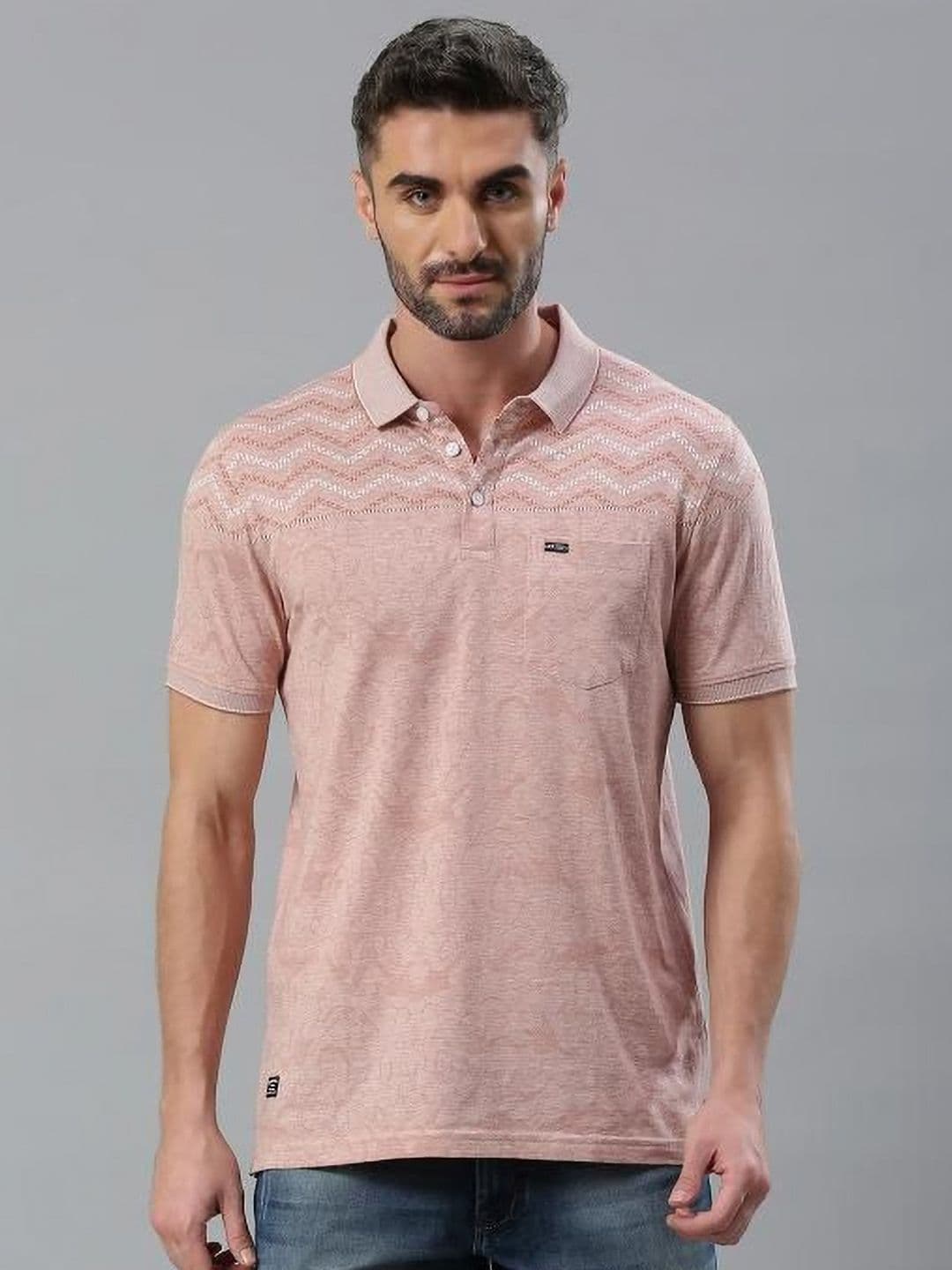 Klub Fox Men Striped Polo Collar Cotton Tshirt - view 1