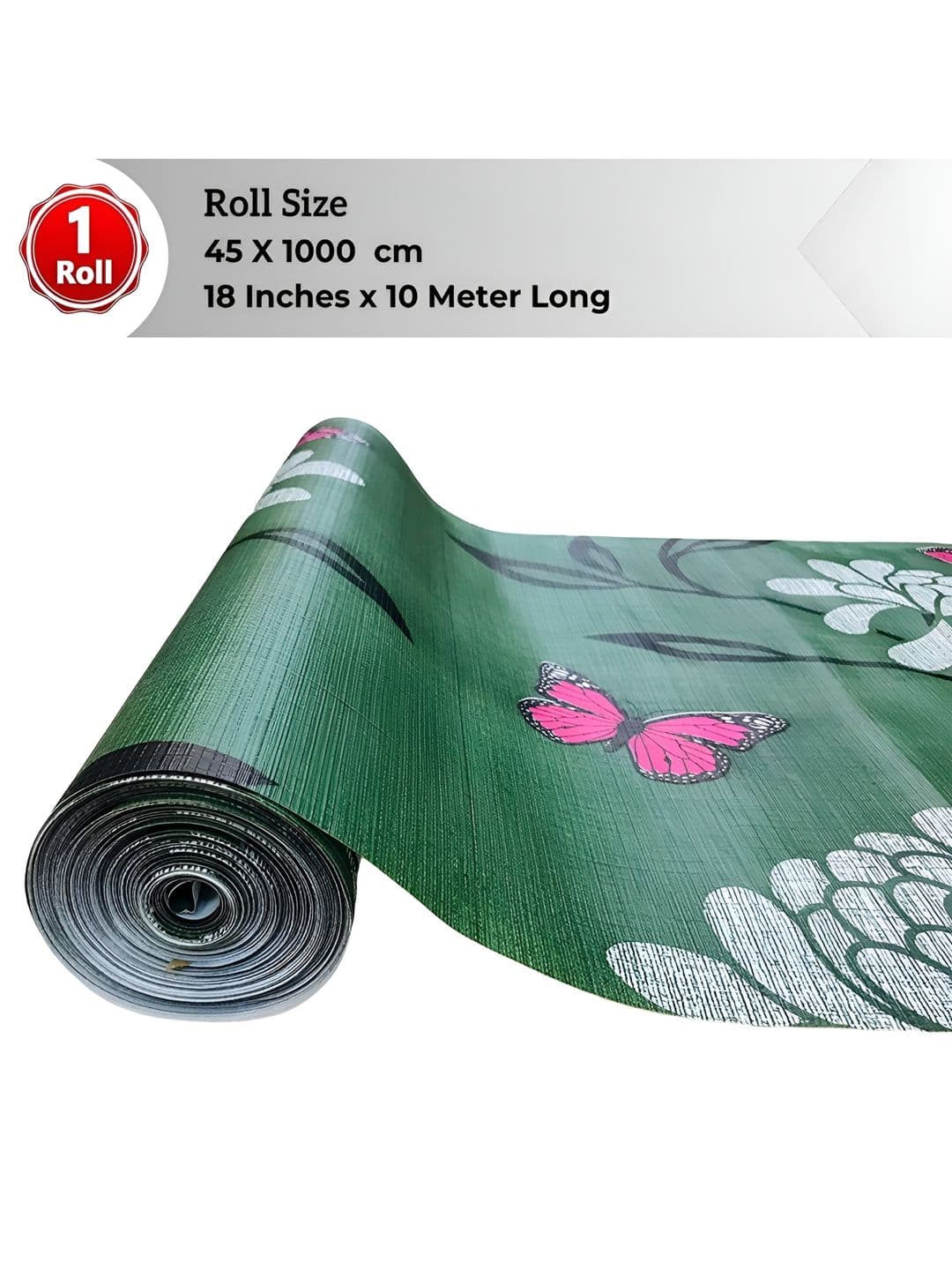 LooMantha Green & Pink Floral Printed Water Resistant Shelf Liner - view 1