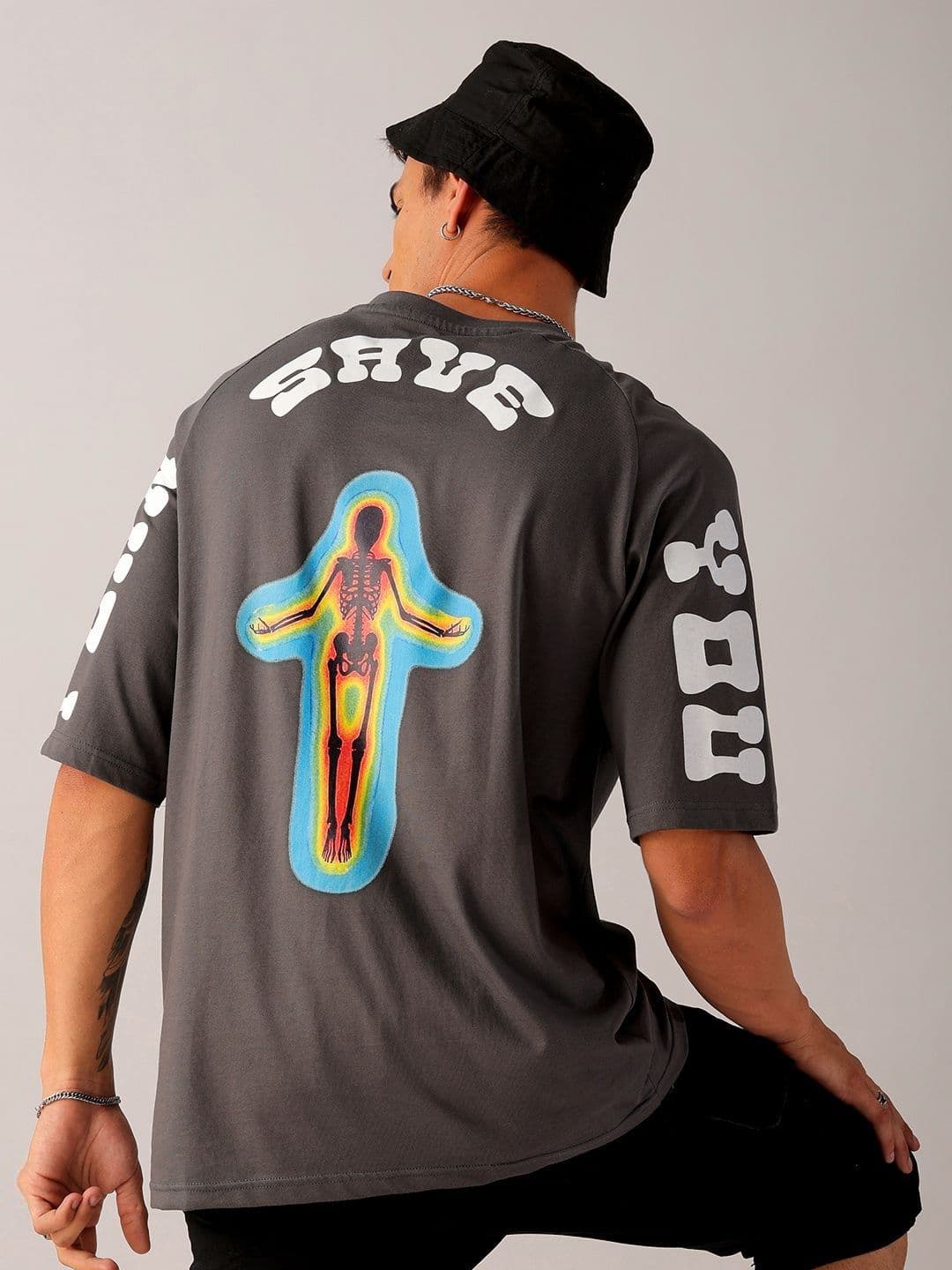 The Indian Garage Co Men Back Printed Oversized Round Neck T-shirt - view 1