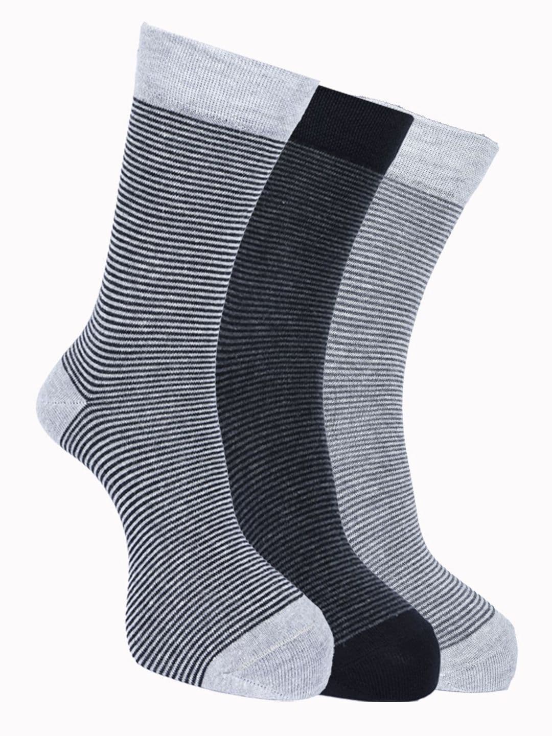 Force NXT Men Pack Of 3 Striped Cotton Crew-Length Socks - view 1