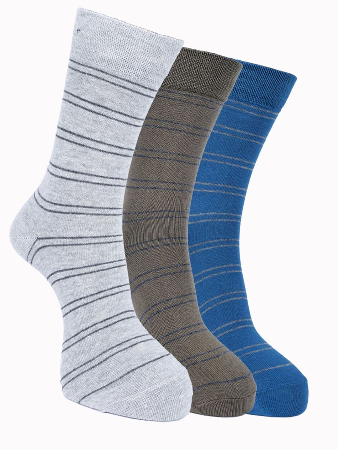 Force NXT Men Pack Of 3 Striped Calf-Length Socks - view 1