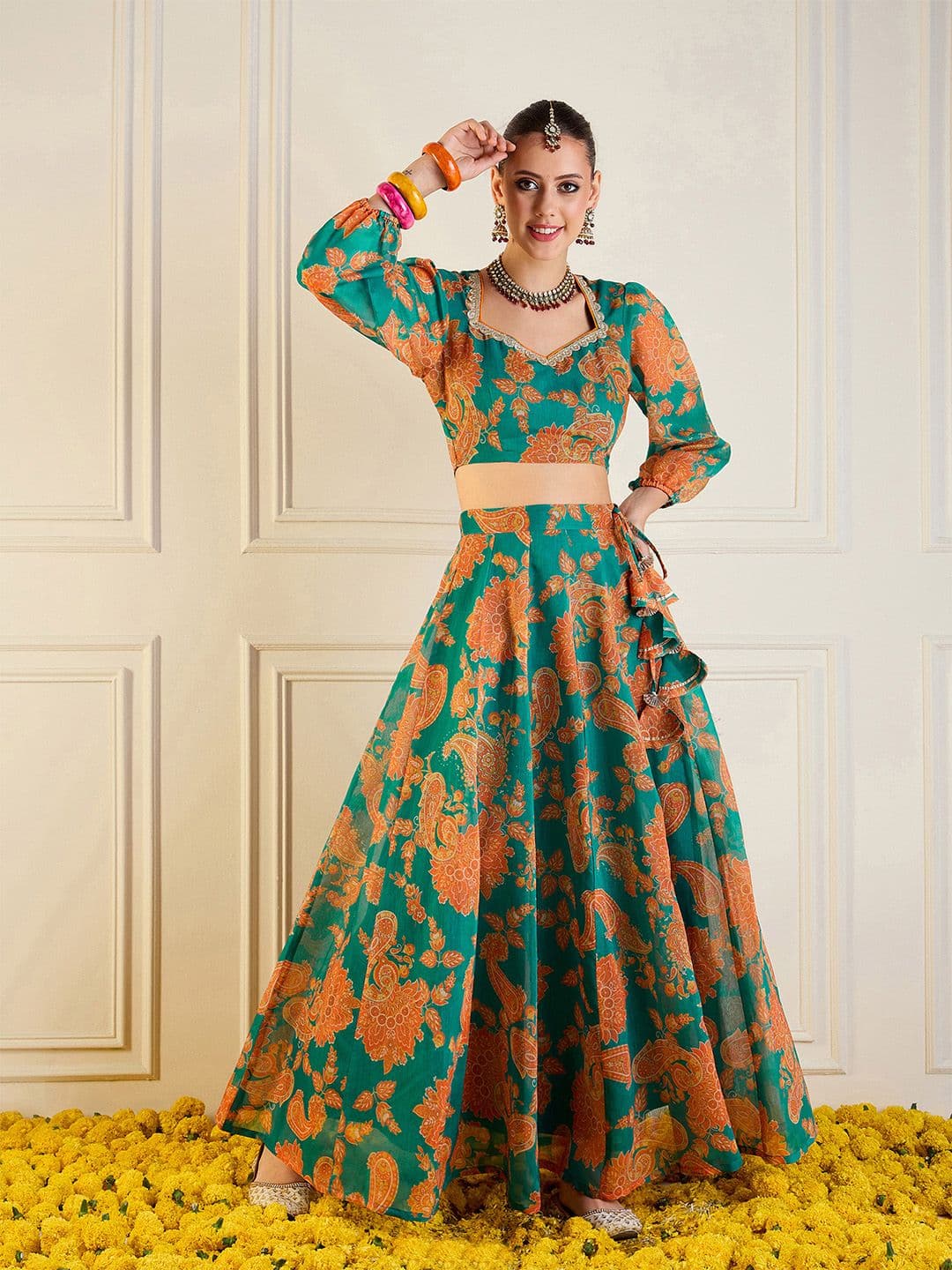 Shae by SASSAFRAS Printed Ready to Wear Lehenga & - view 1