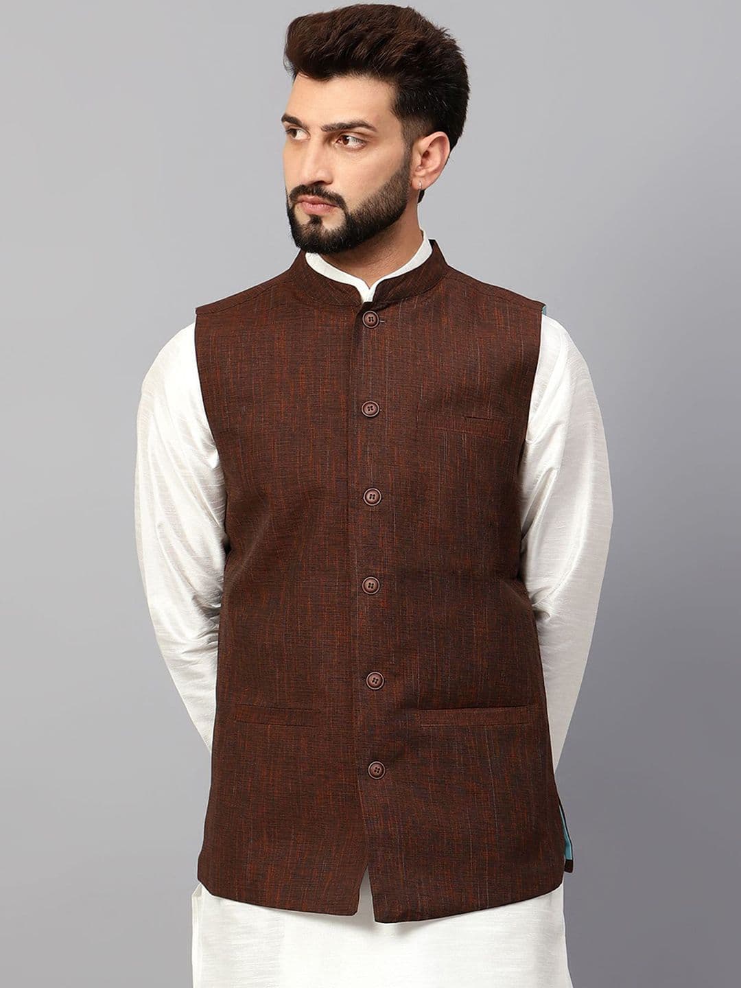 Latest Chikan Garments Self Design Nehru Jackets - view 1