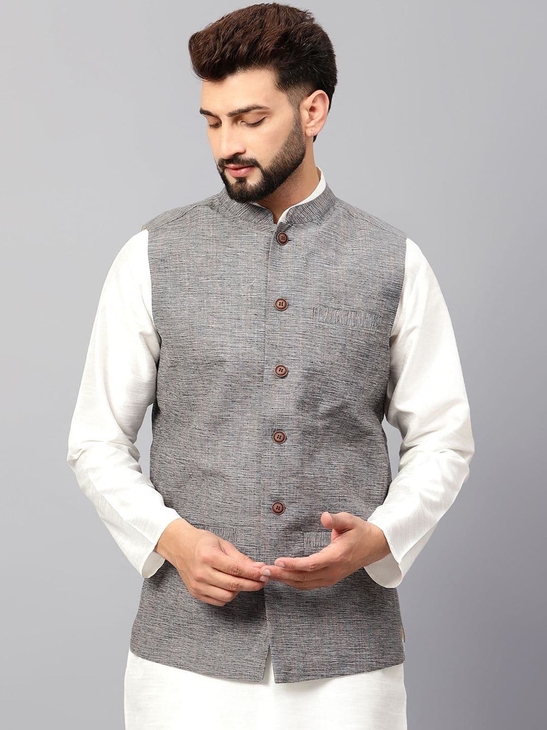 Latest Chikan Garments Self Design Nehru Jackets - view 1