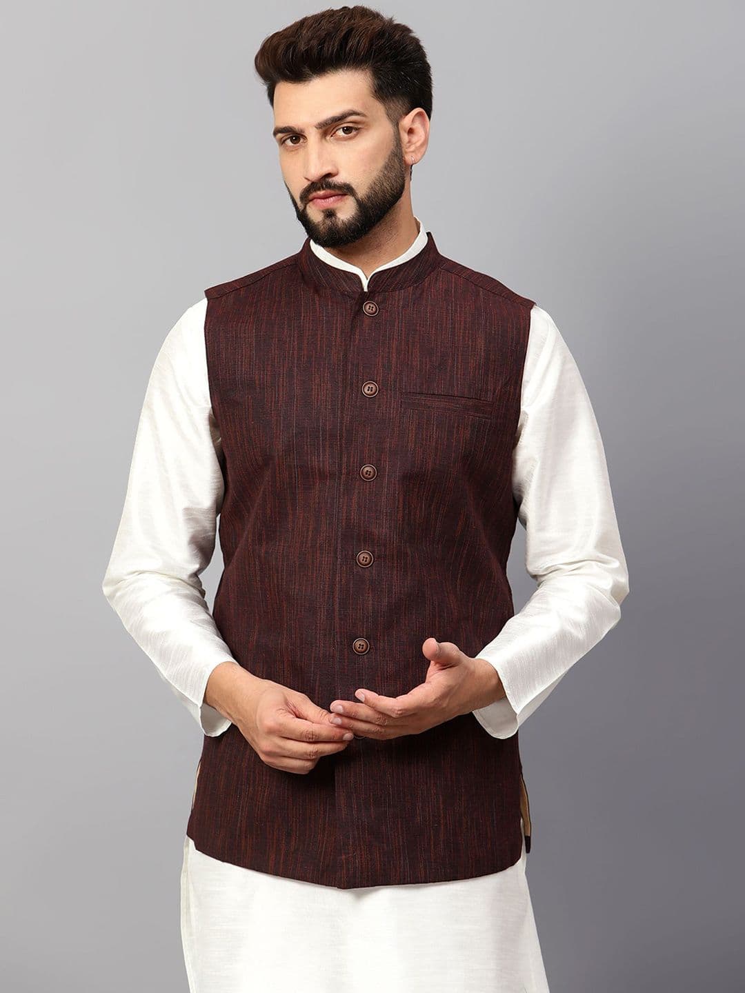 Latest Chikan Garments Woven Design Nehru Jackets - view 1