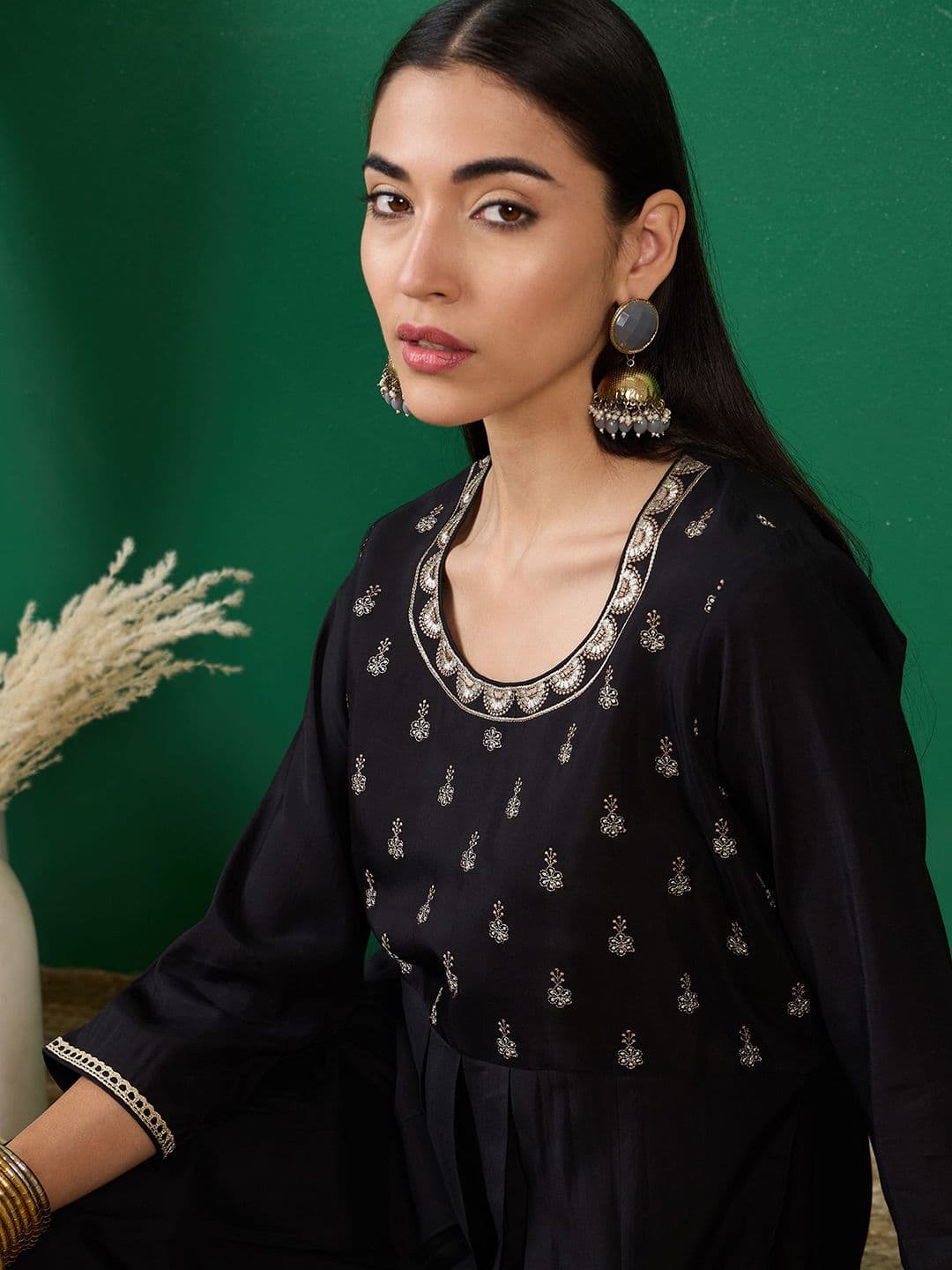 Sangria Embroidered Kurta - view 1