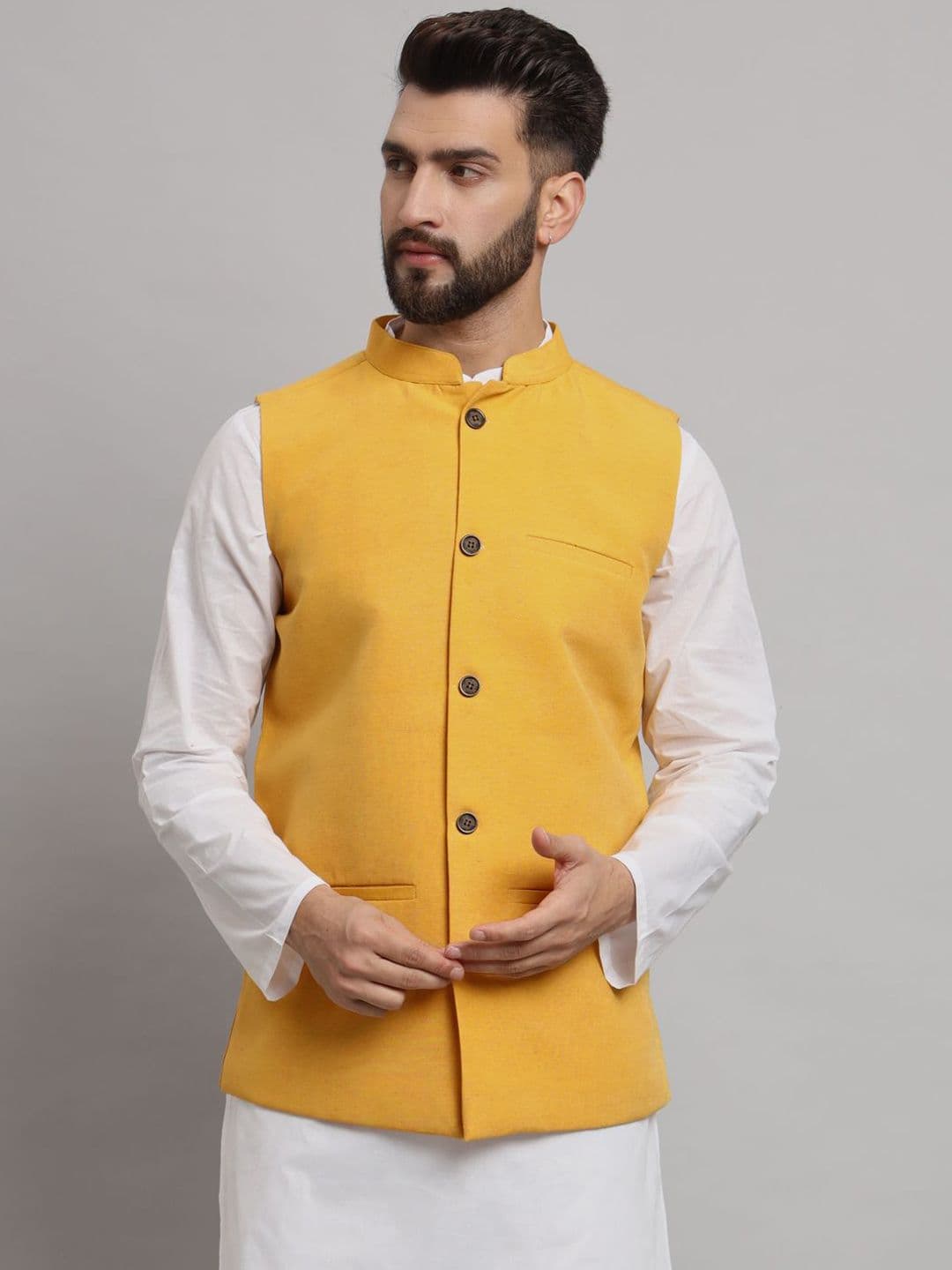 Latest Chikan Garments Mandarin Collar Nehru Jacket - view 1