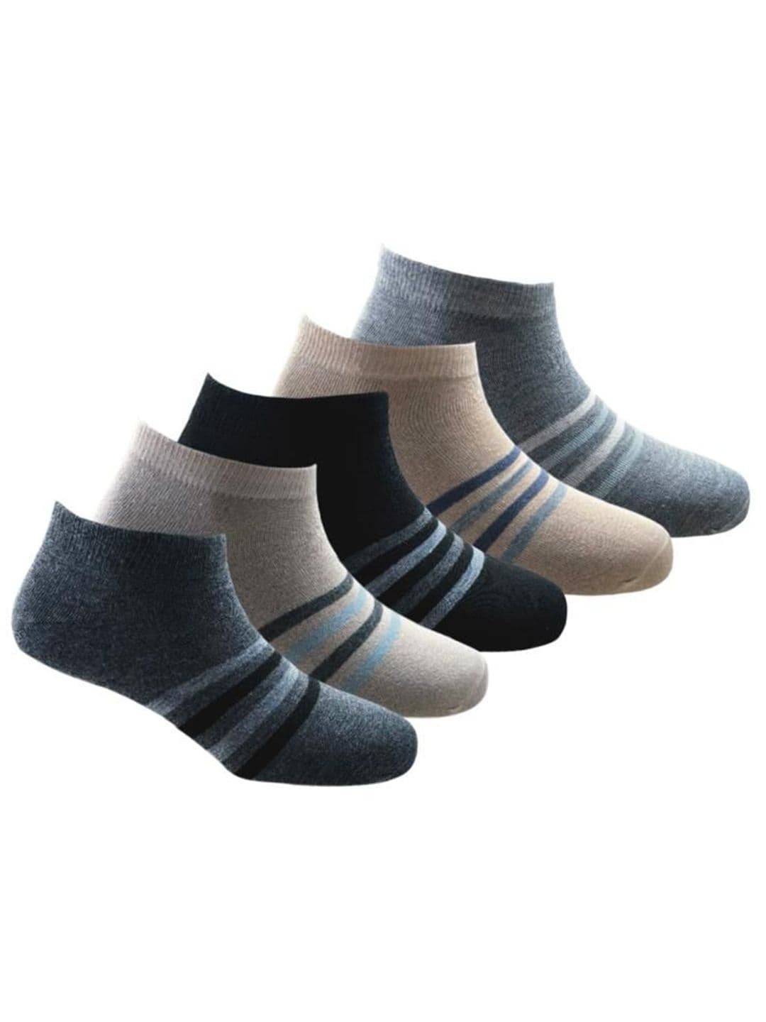 The Roadster Lifestyle Co Unisex Pack Of 5 Striped Ankle-Length Socks - view 1