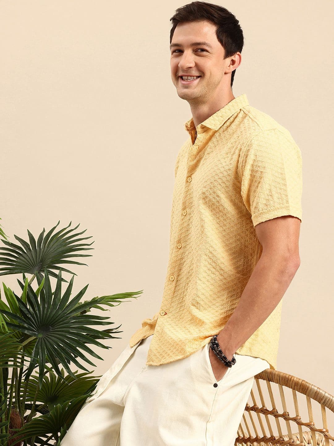 Mast & Harbour Textured Slim Fit Casual Shirt - view 1